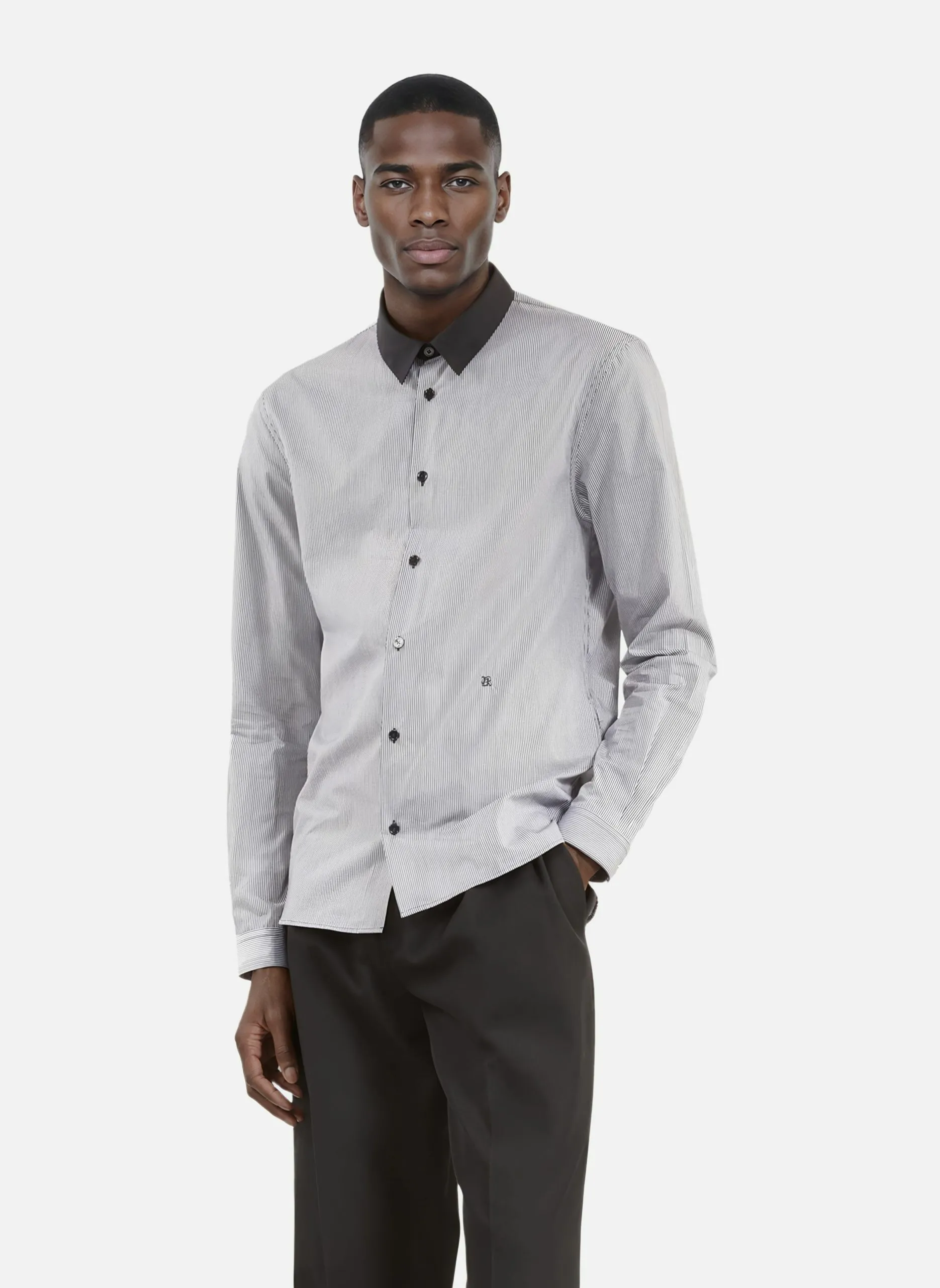 Chemise à micro carreaux Noir