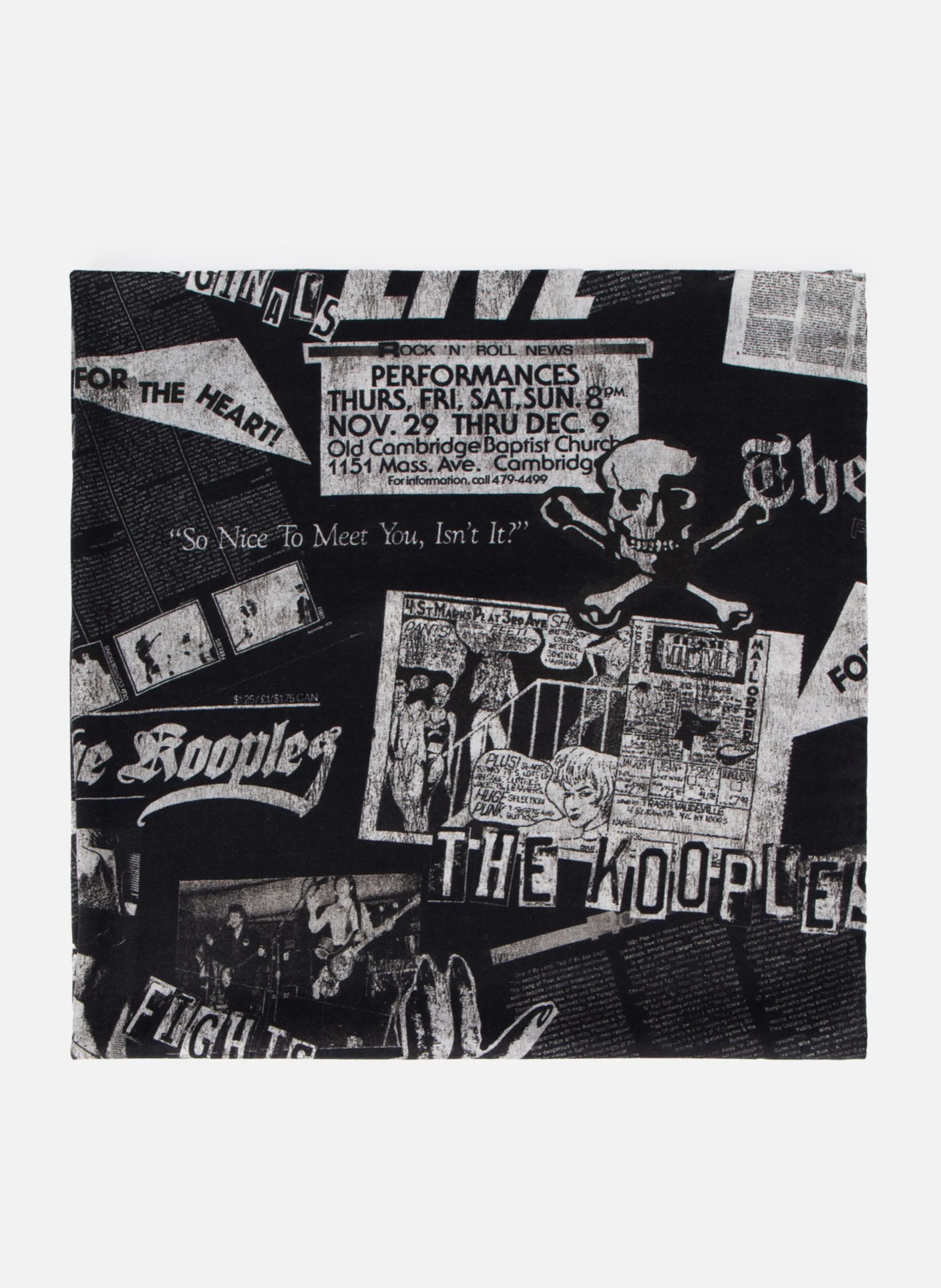 Foulard imprimé laine et soie Noir