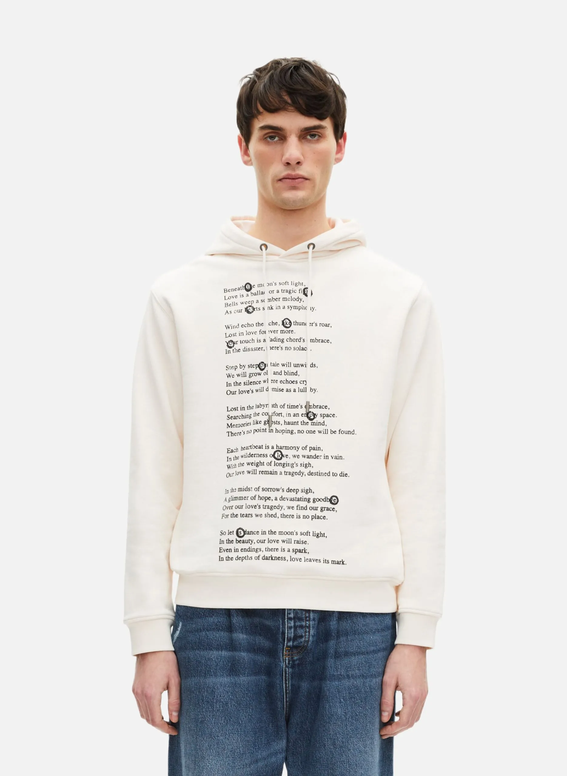 Sweatshirt à sérigraphie Beige