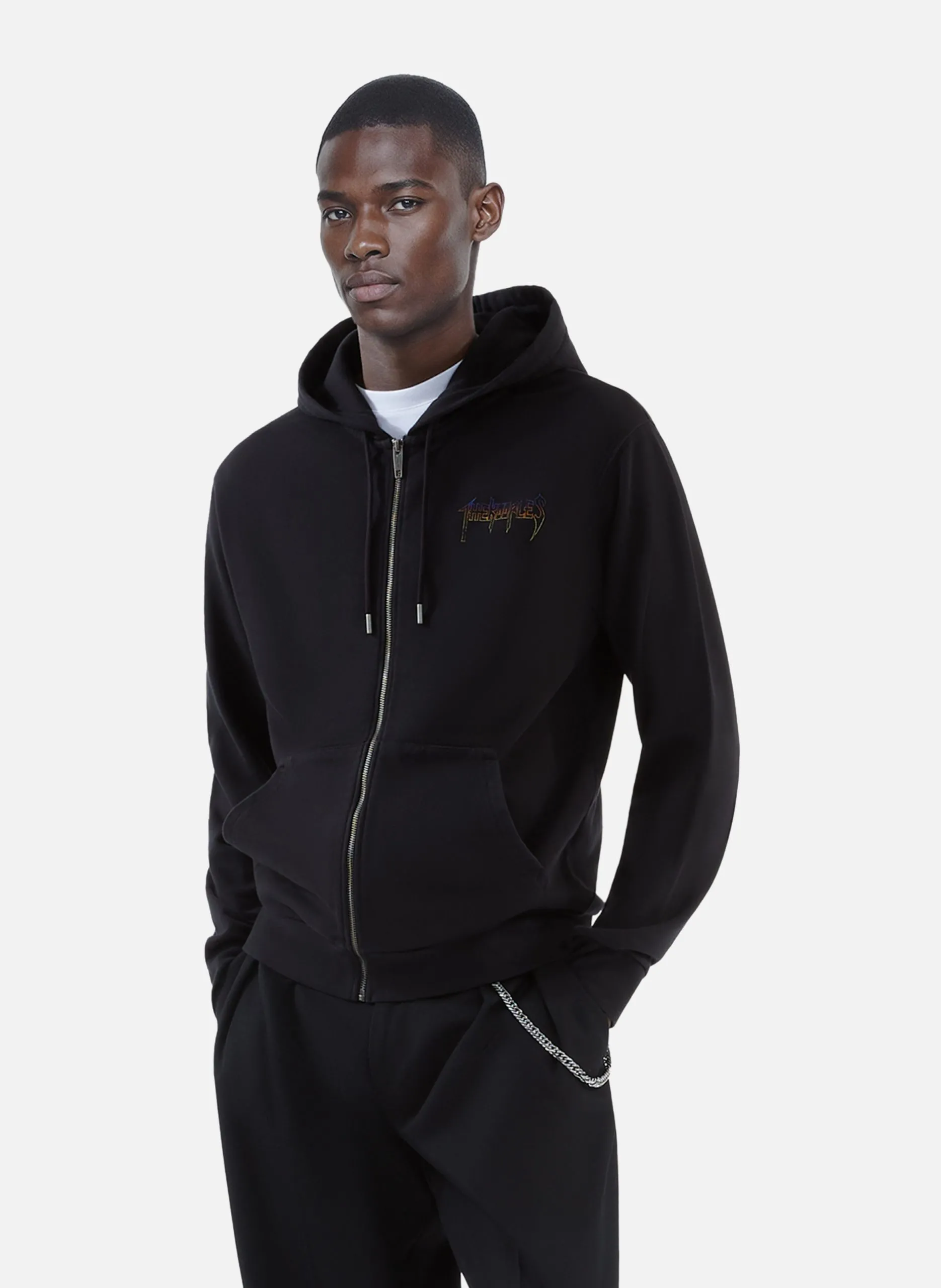 Sweatshirt à capuche sérigraphie Noir