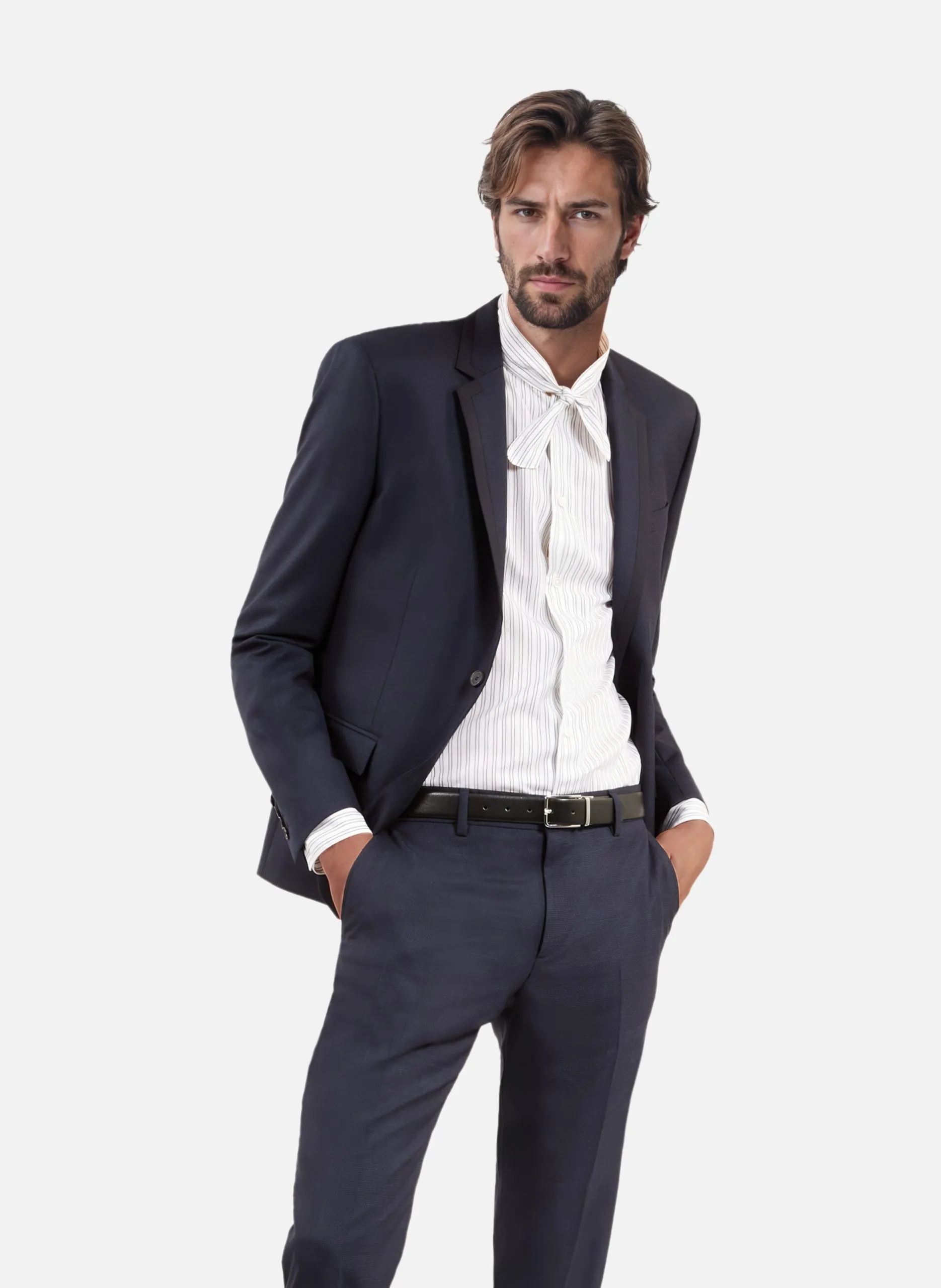 Veste de costume pied de poule Bleu