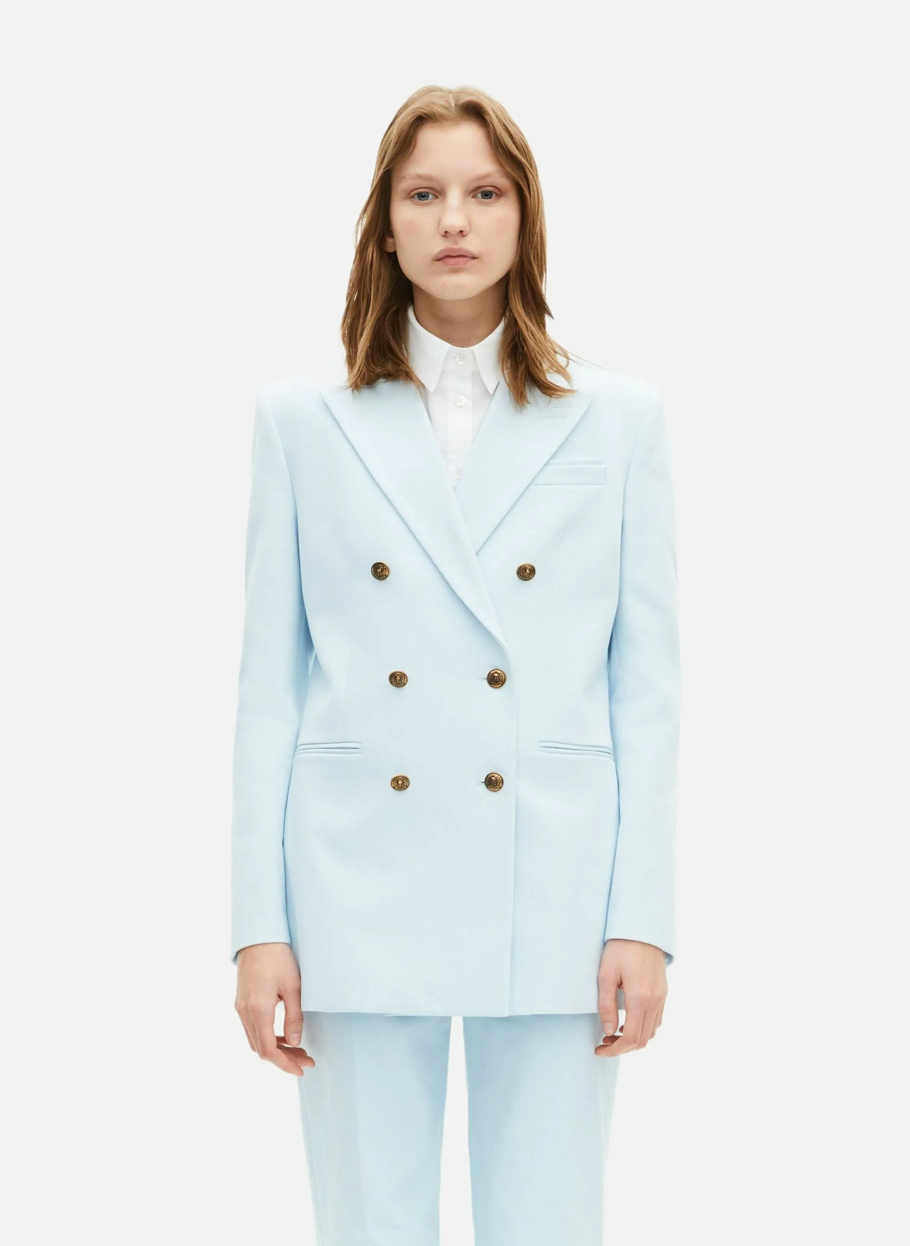 Veste de tailleur en coton Bleu
