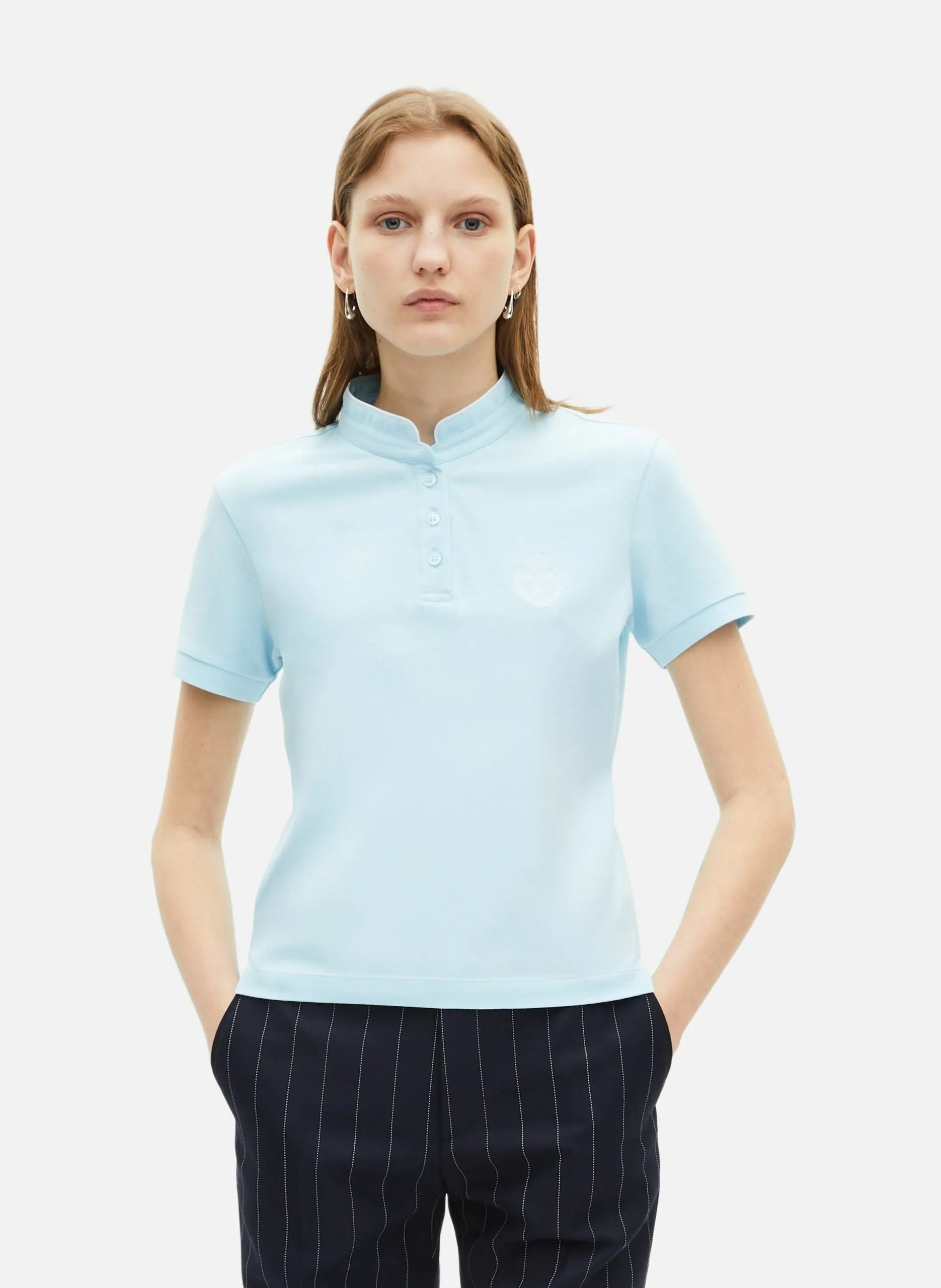 Polo col contrasté Bleu