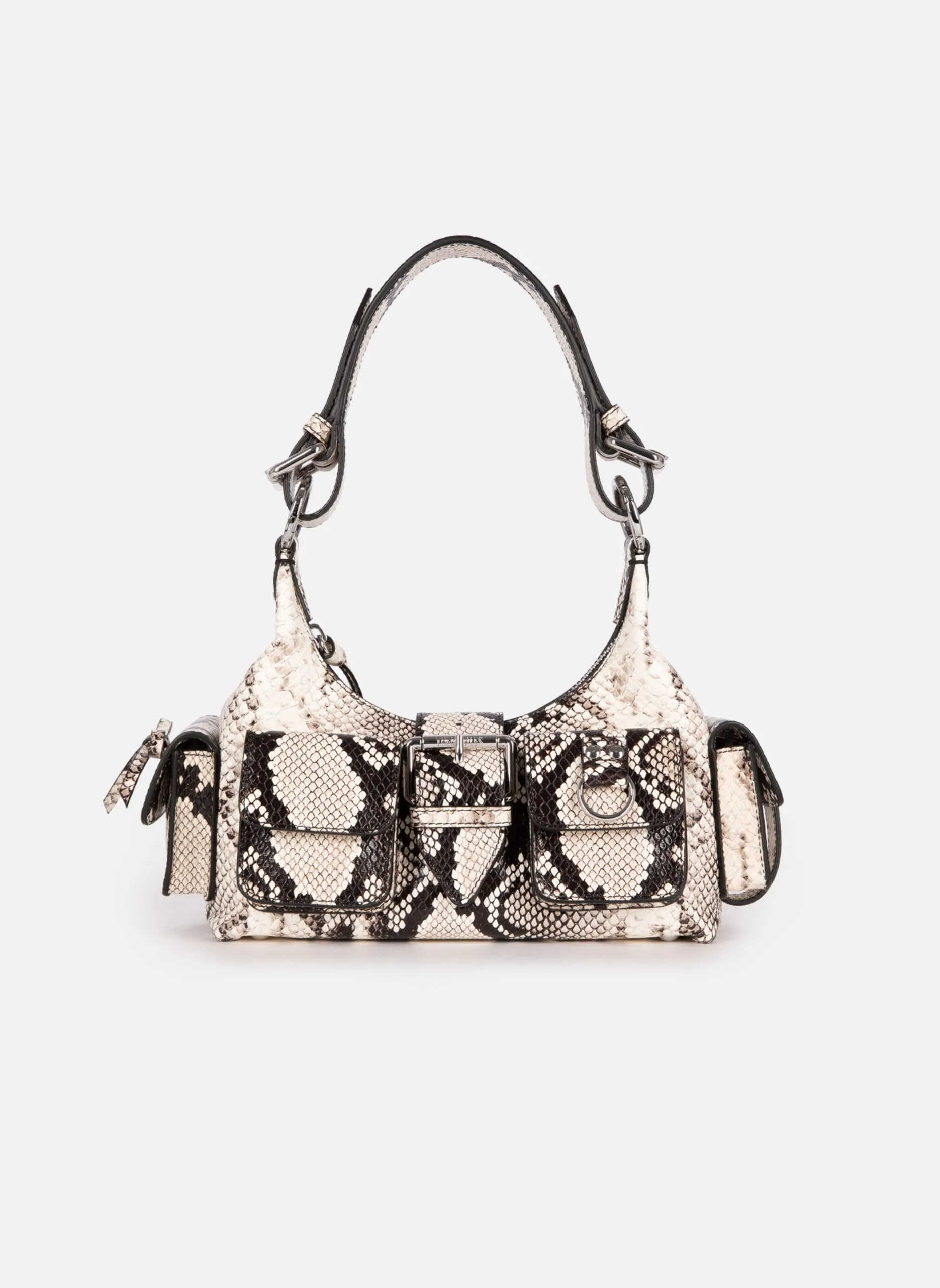 Sac amelia small en cuir effet python Noir
