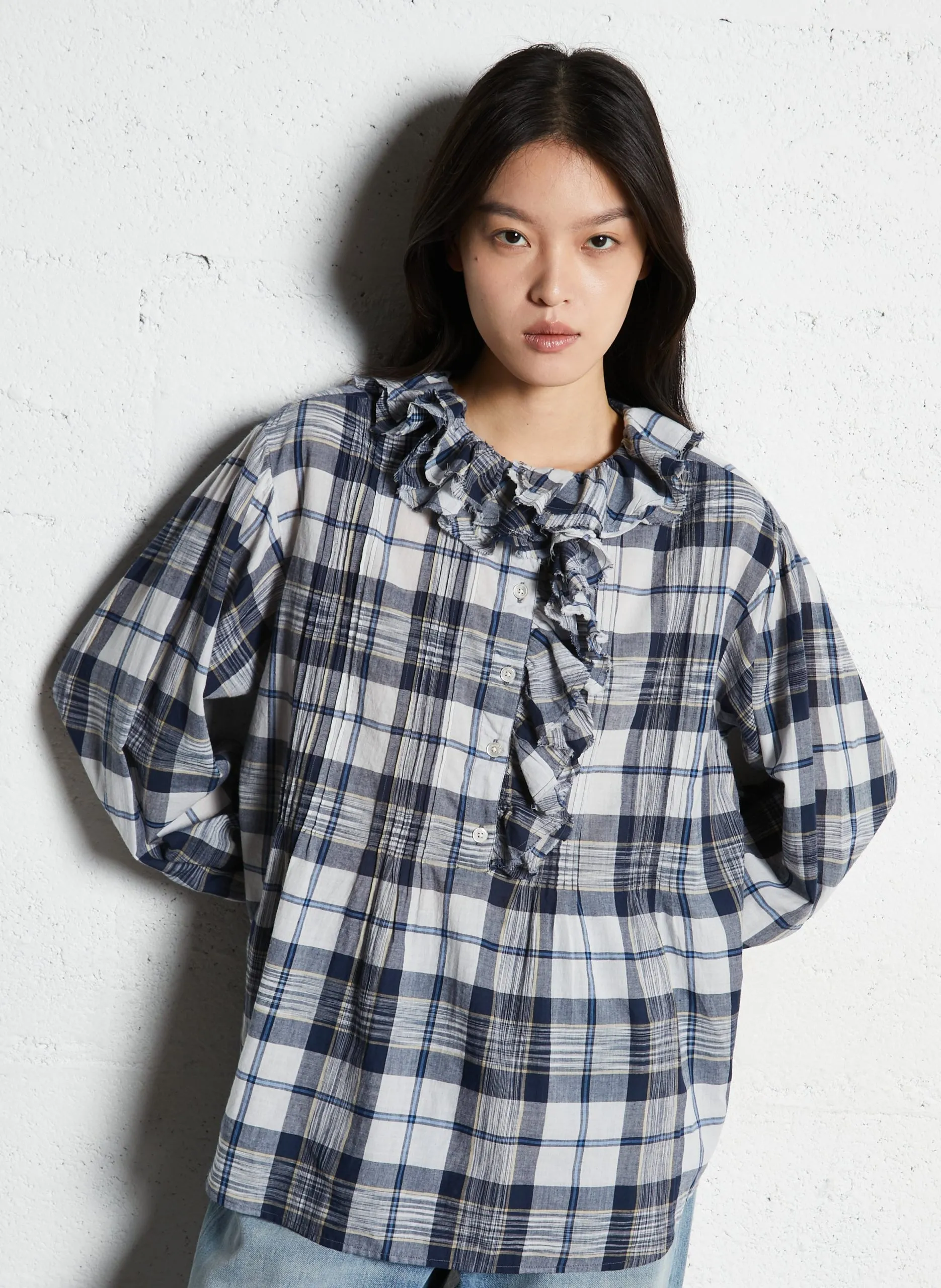 Blouse ample en coton Bleu PHO