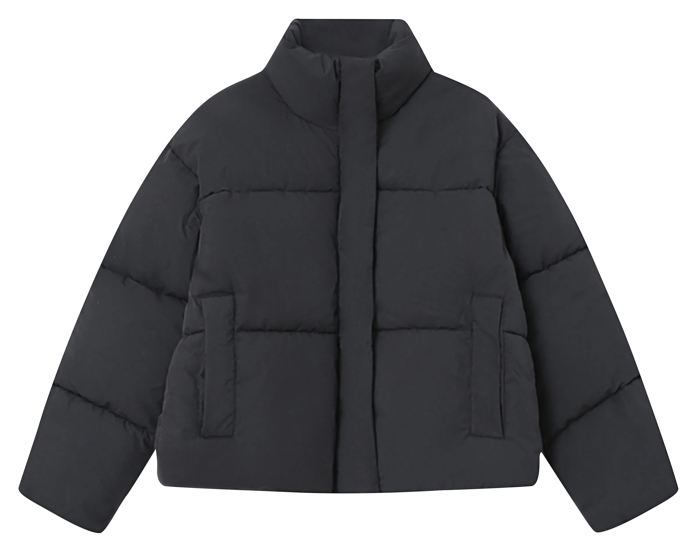 Doudoune col montant en coton mélangé Noir SONIC