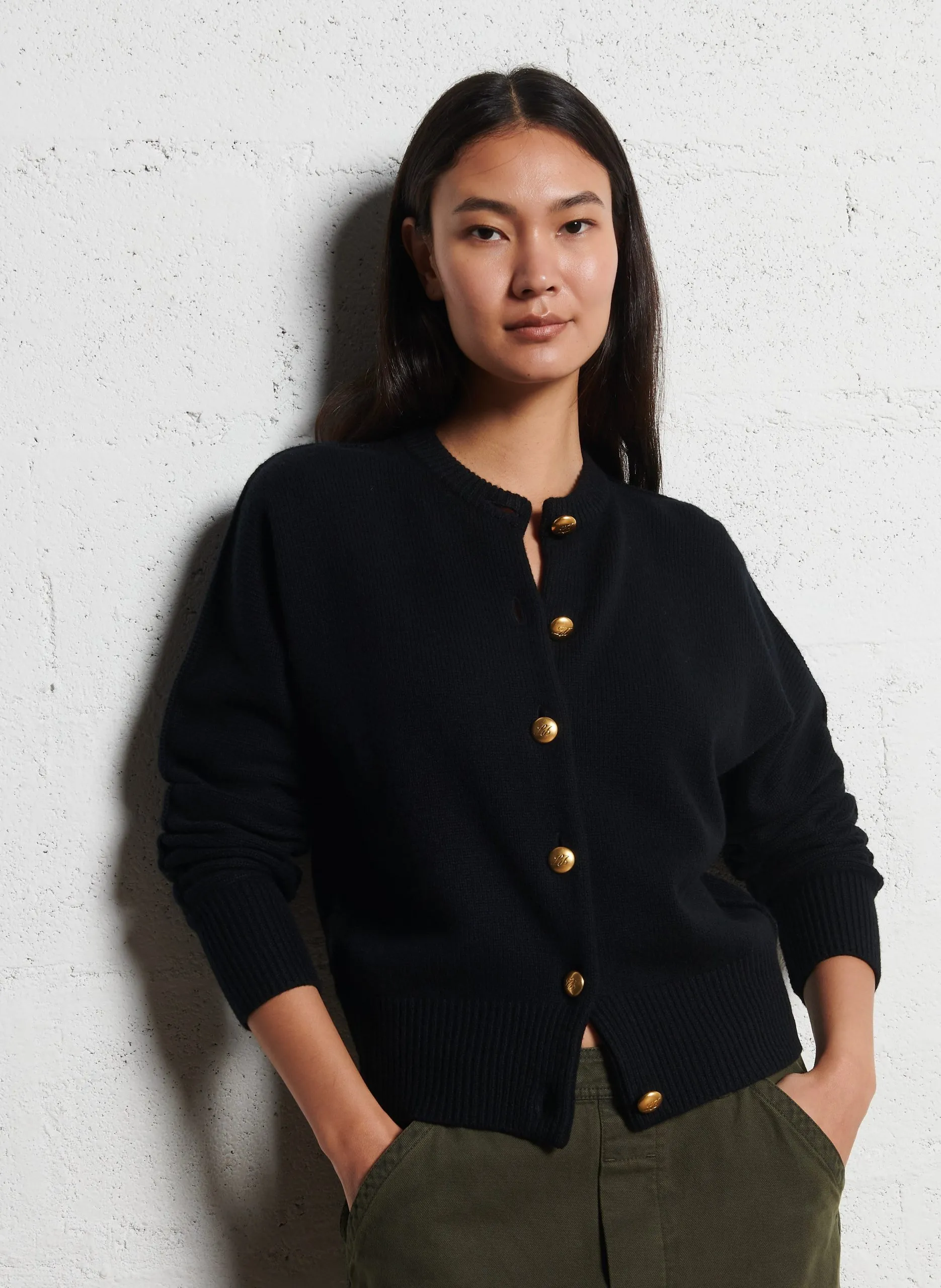 Cardigan oversize en laine Noir ALI