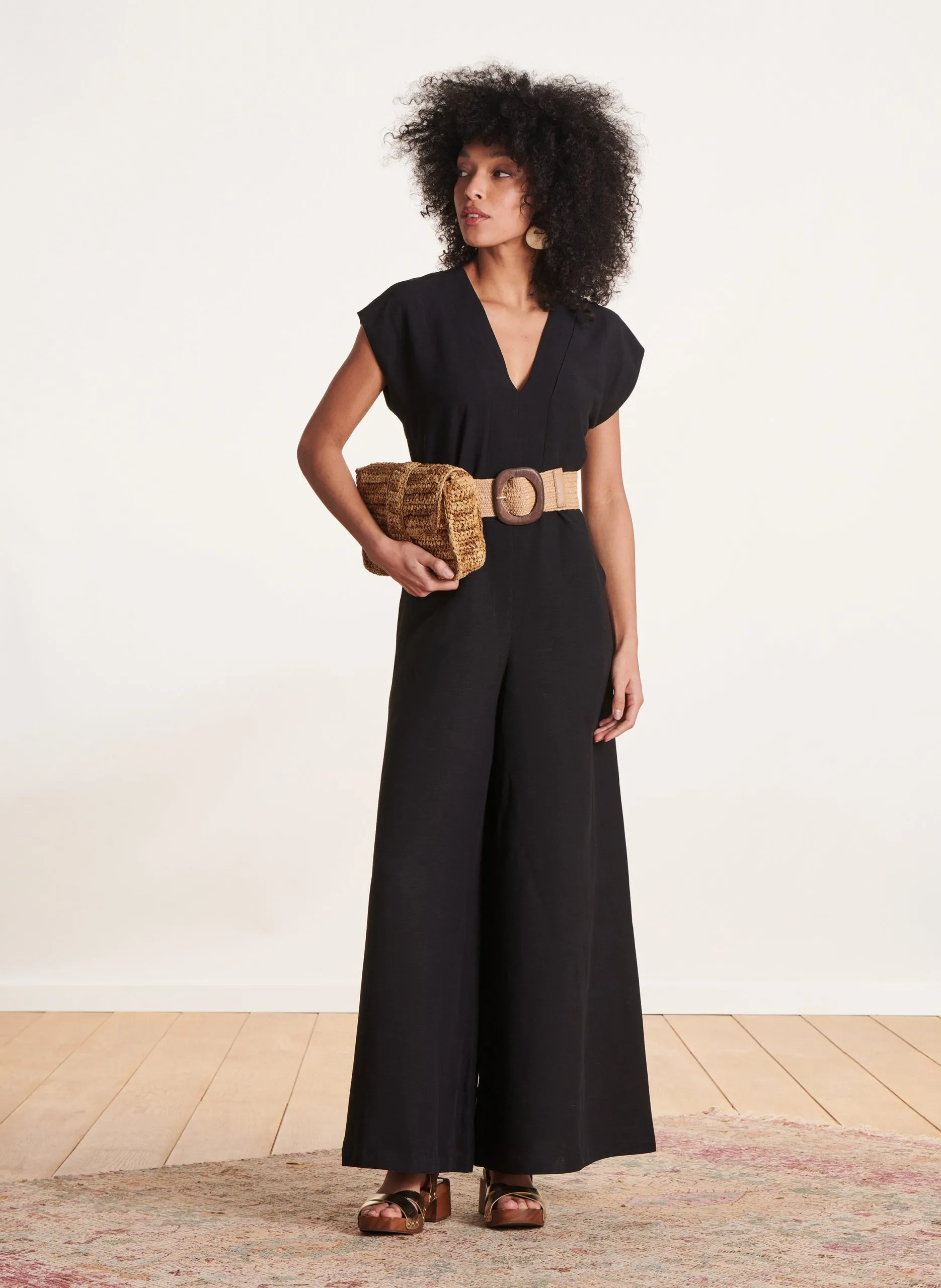 Combinaison pantalon large Noir