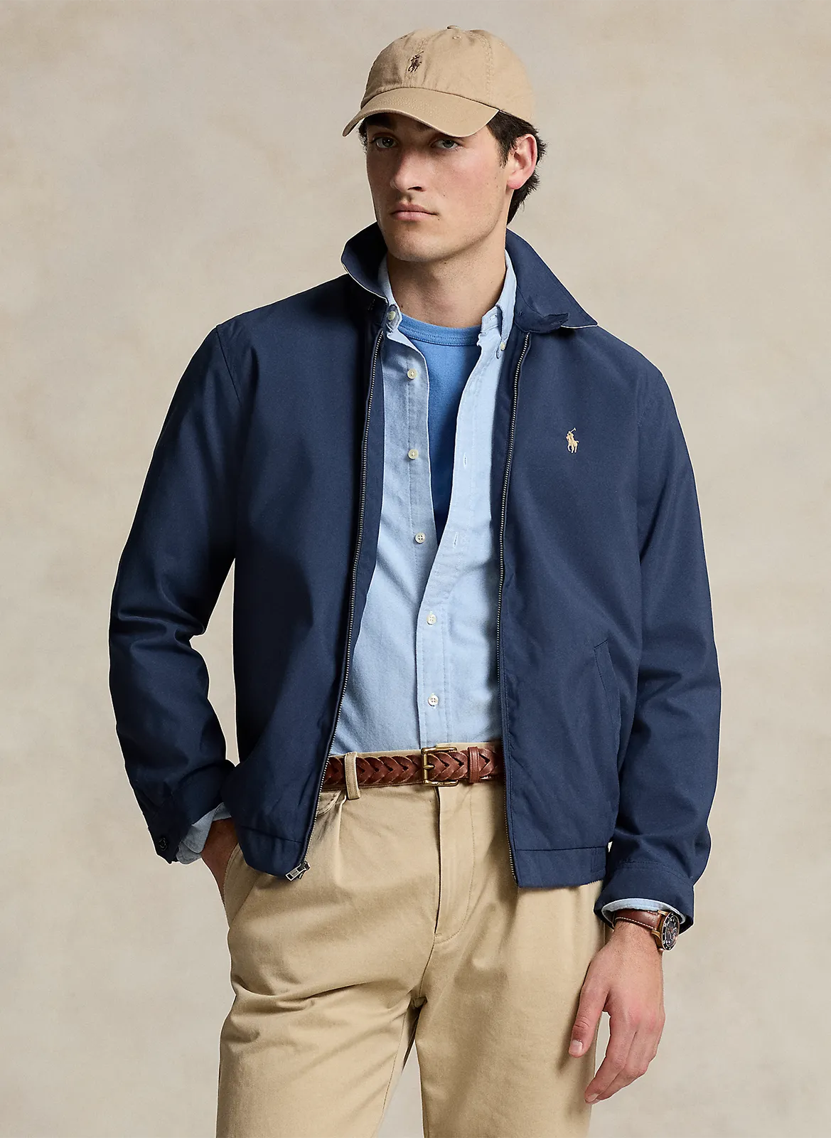 Blouson droit col classique Bleu