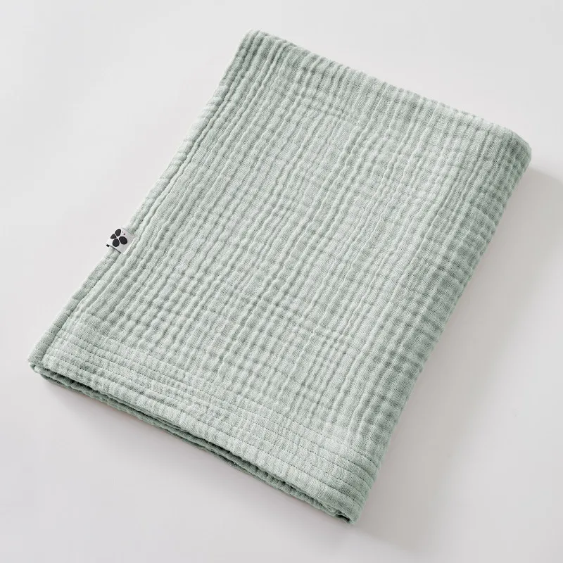 Drap de bain gaze de coton unie Vert
