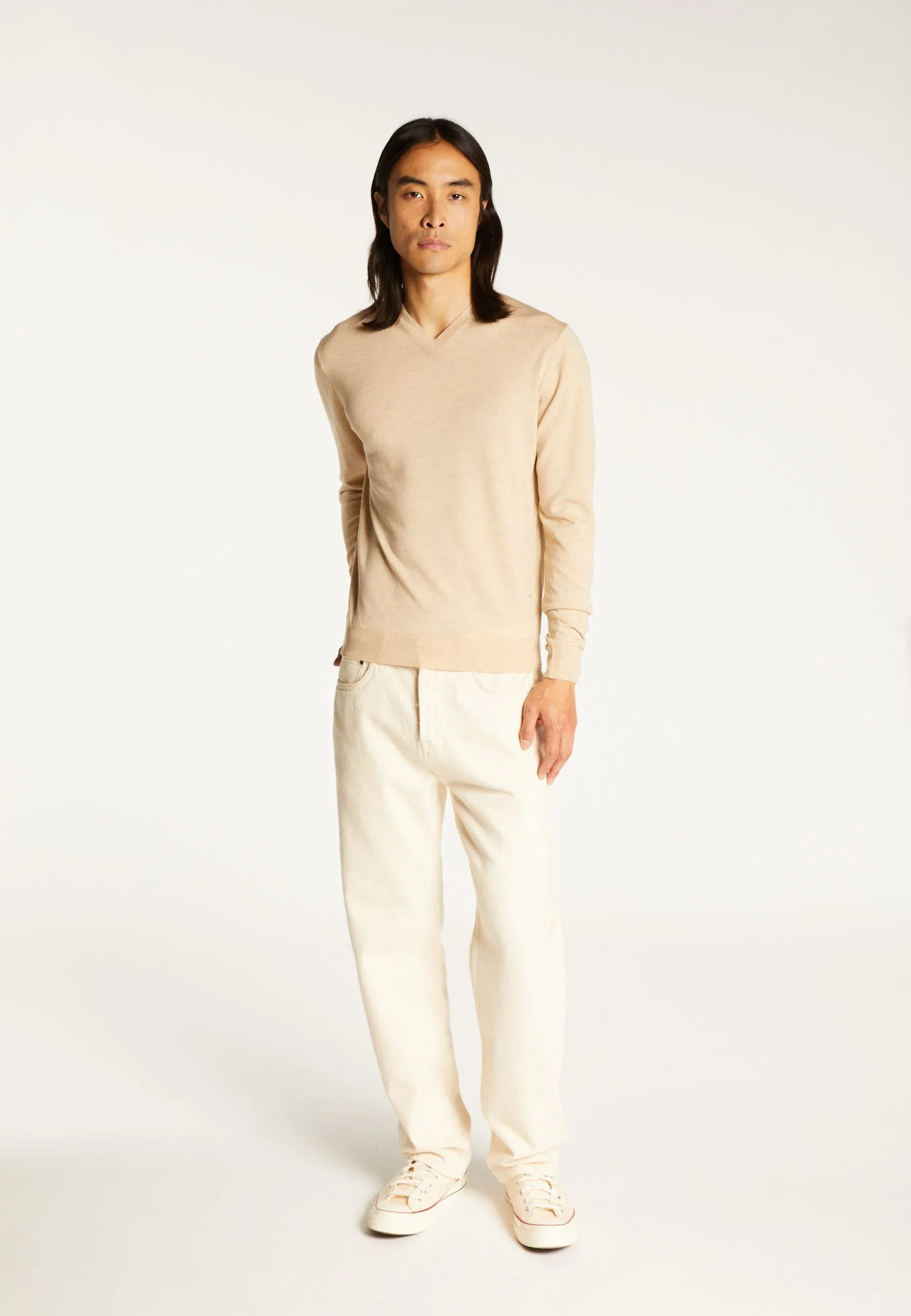 Pull en laine mérinos Beige ELMO