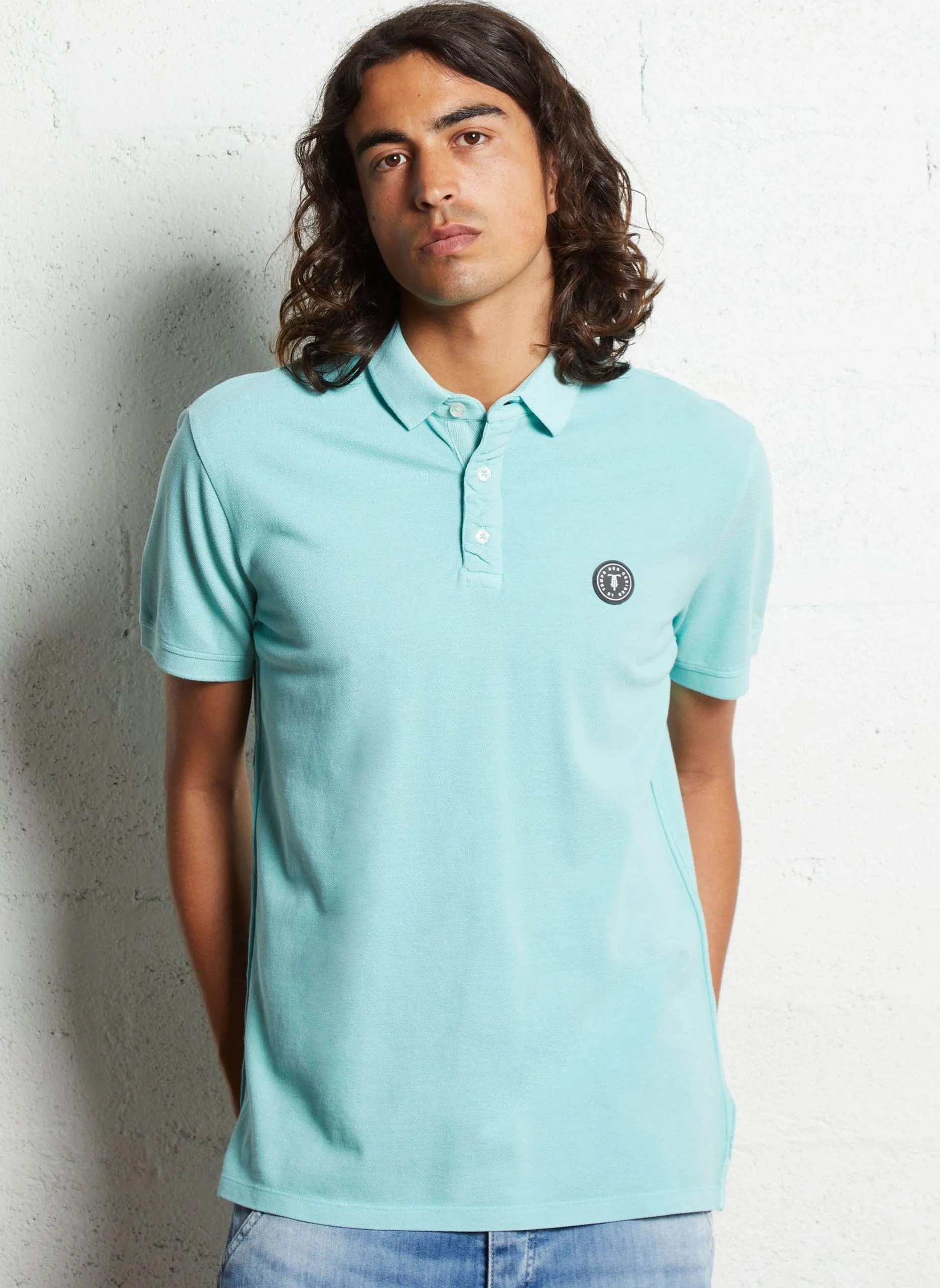 Polo manches courtes en coton piqué Vert DYLON