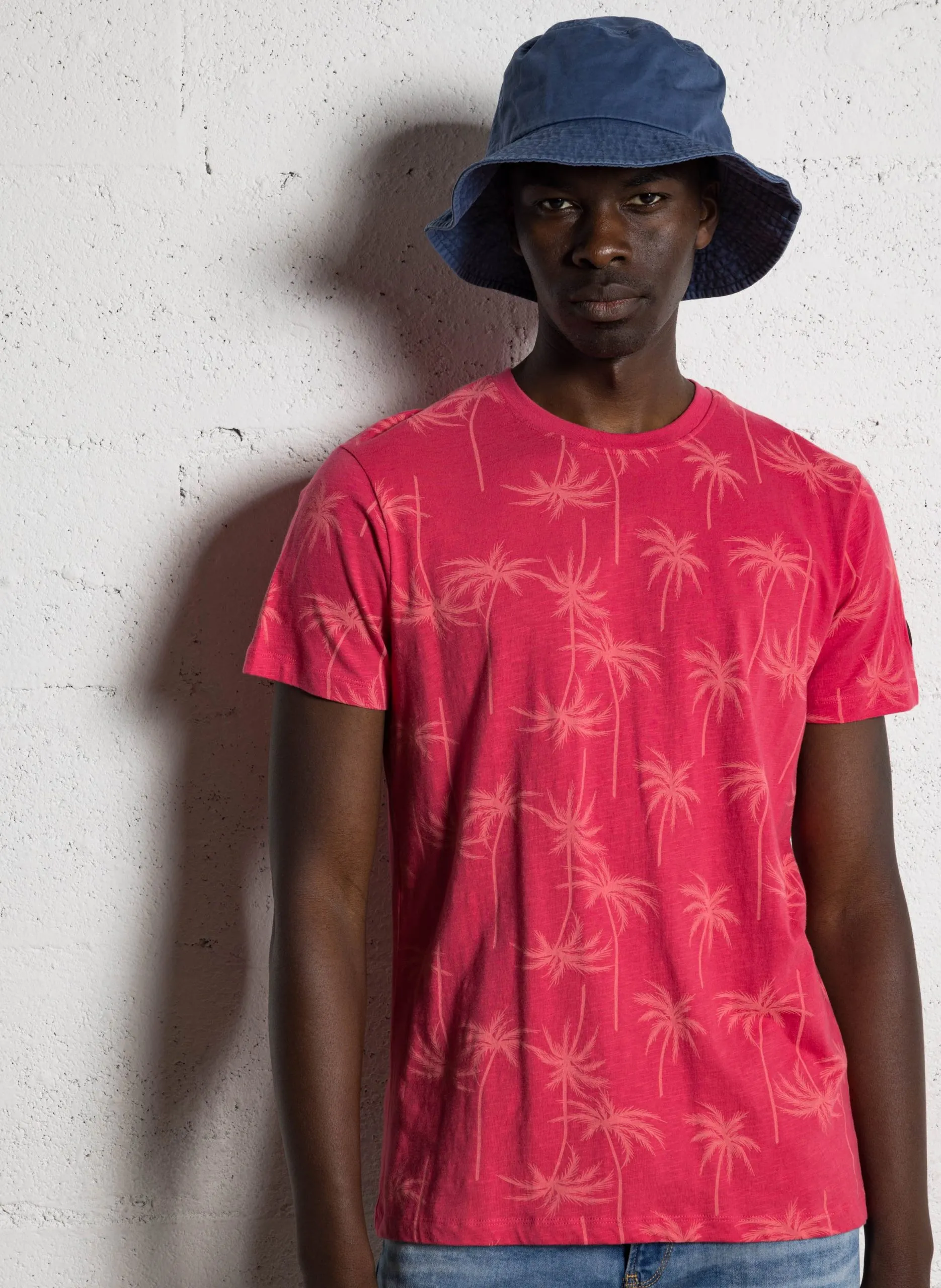 Tee-shirt col rond imprimé en coton Rouge CIREL