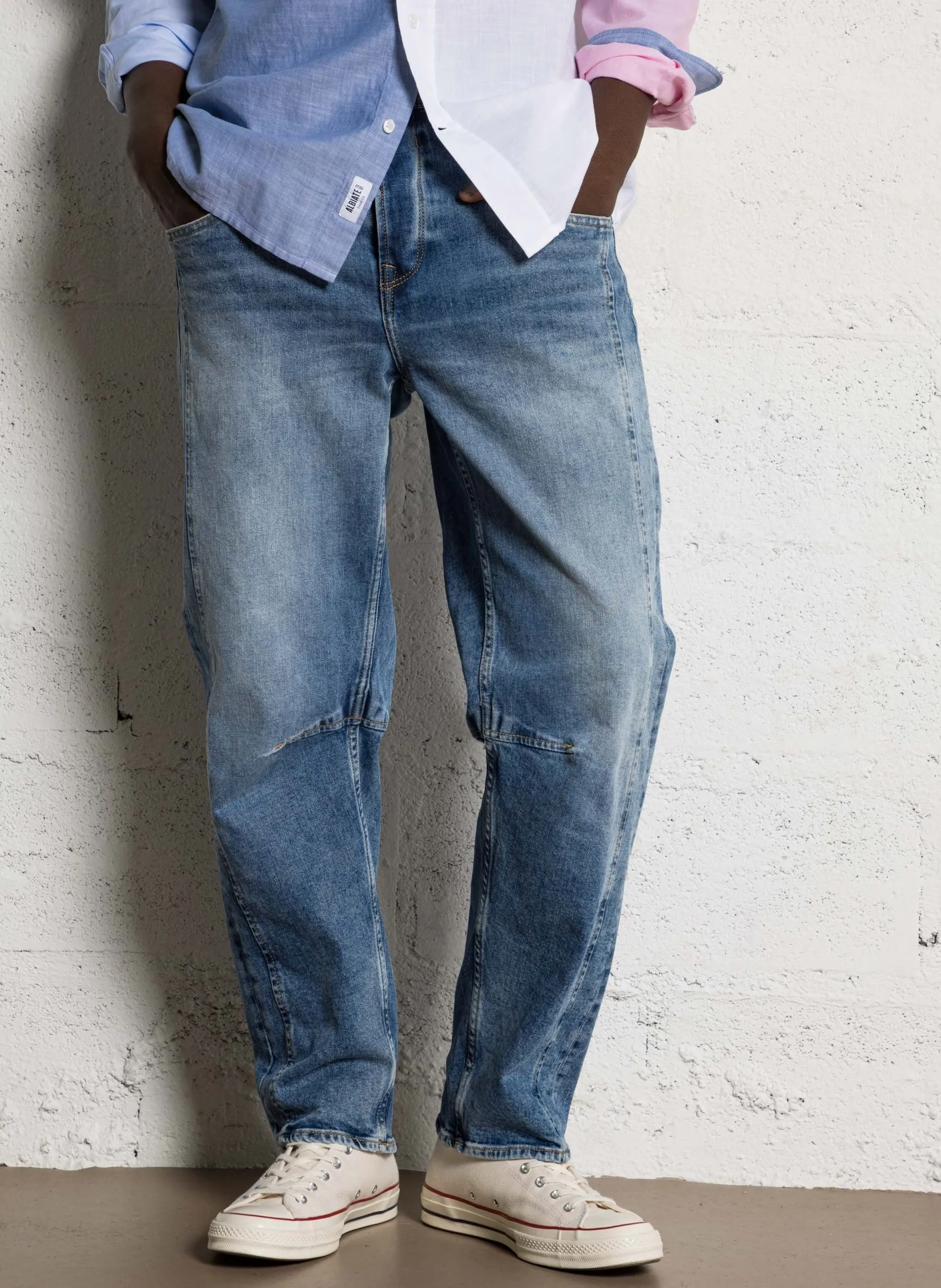 Jean droit en coton mélangé Bleu HOBO NEO