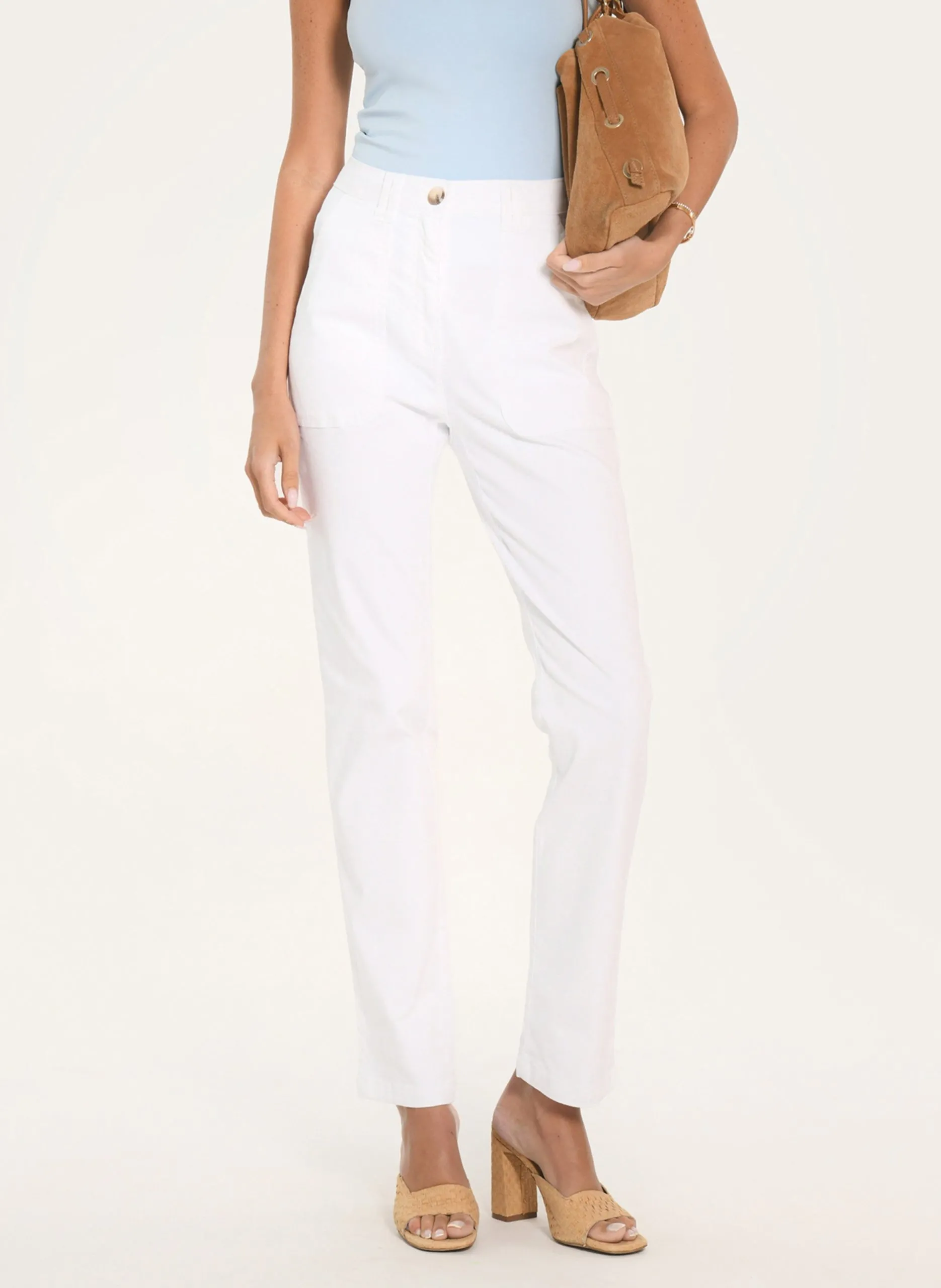Pantalon droit stretch Blanc ALFRED