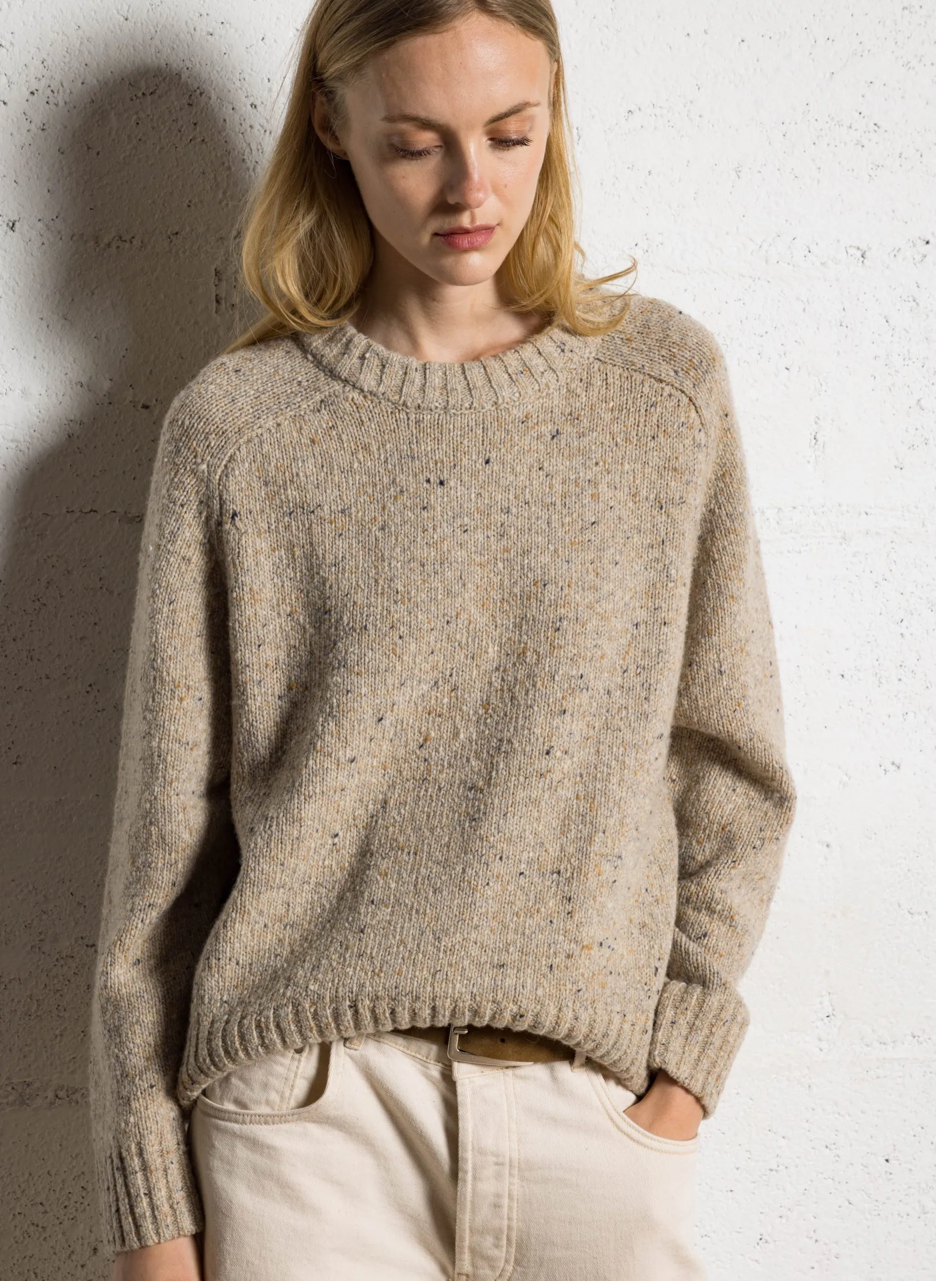 Pull oversize en laine mélangée Marron JORDYN