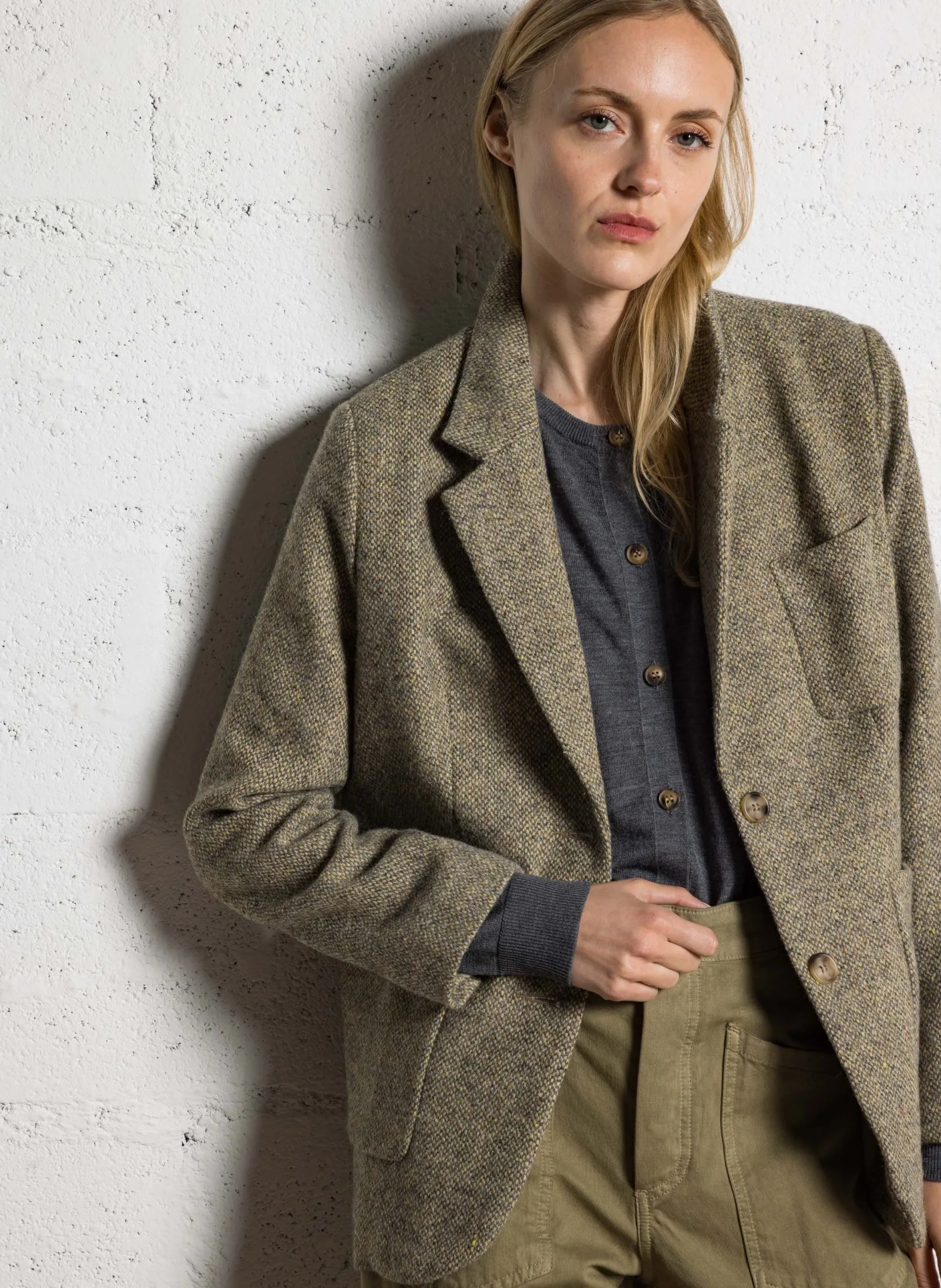 Veste de tailleur ajustée Kaki JENSON