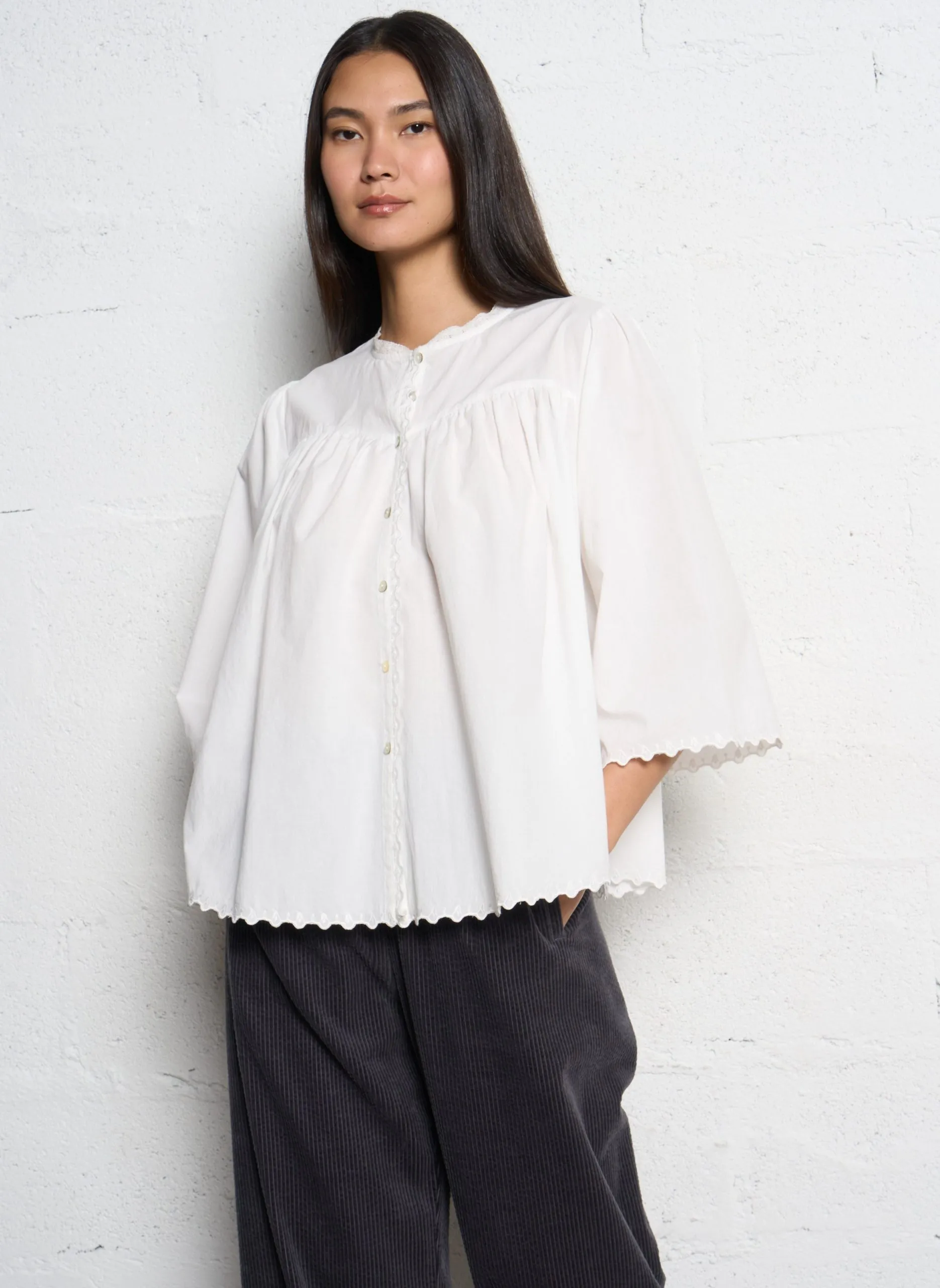Chemise oversize en coton Blanc JONAH