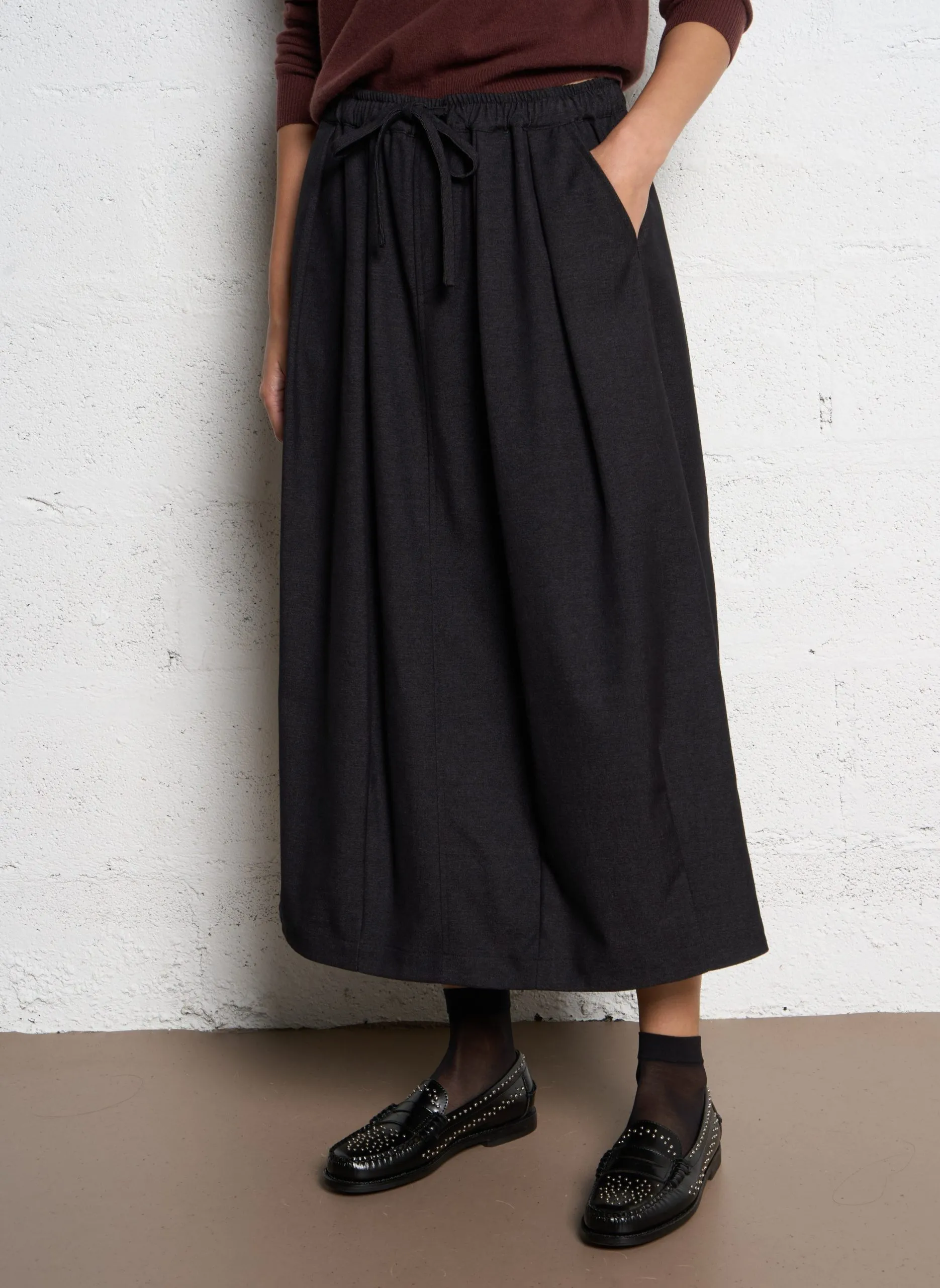 Jupe midi large Noir JOSHUA