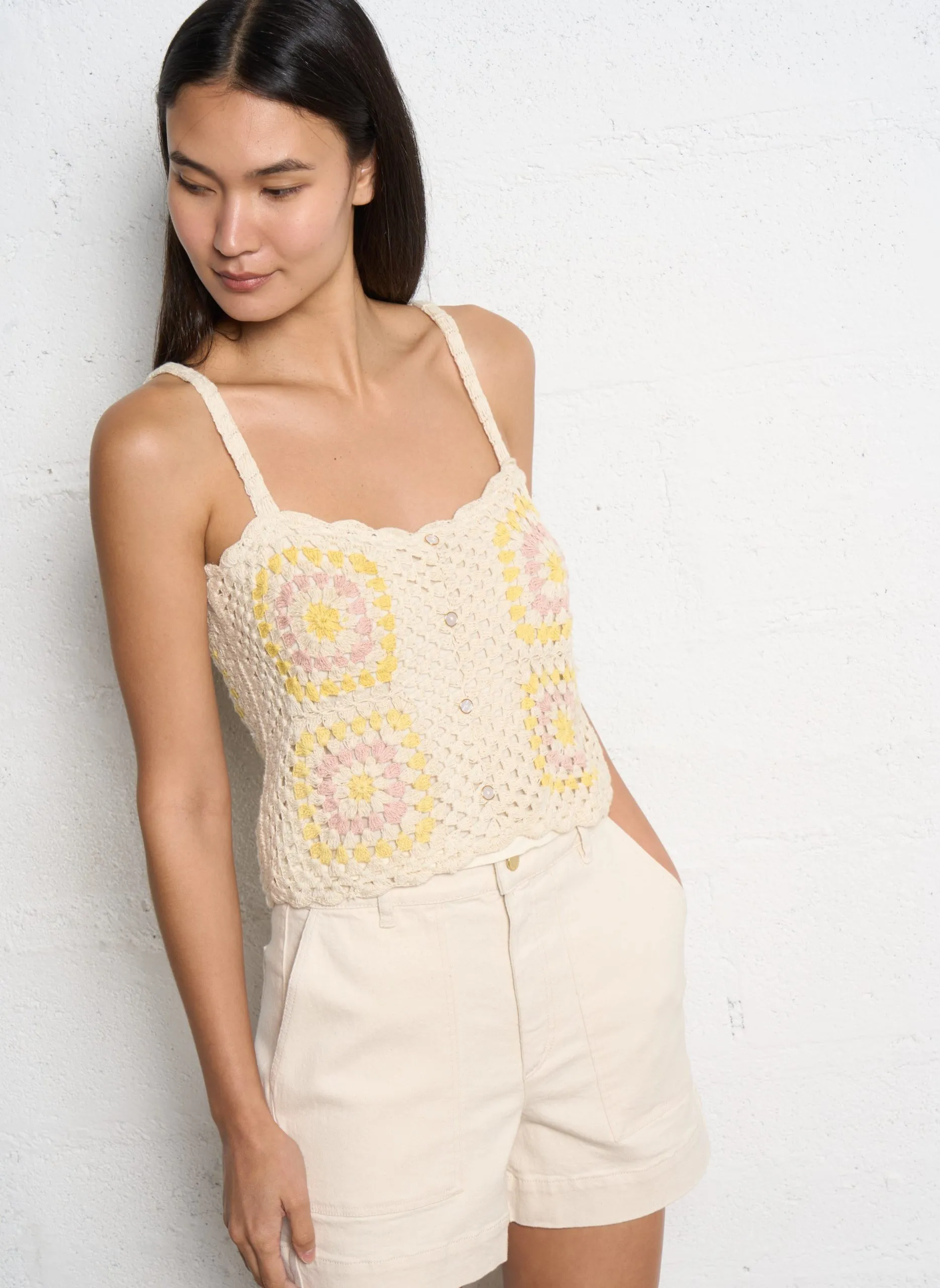 Débardeur en crochet Blanc