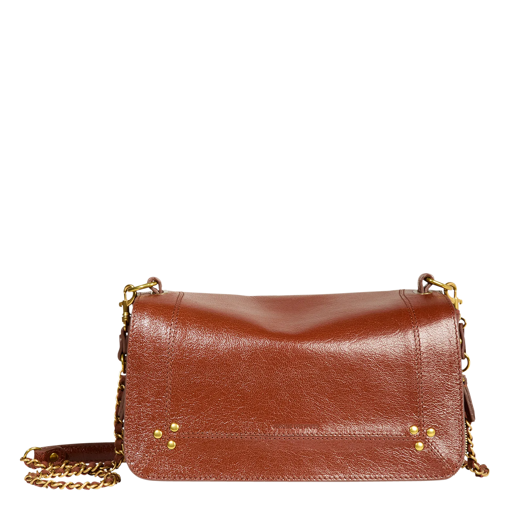 Sac bandoulière en cuir Marron BOBI