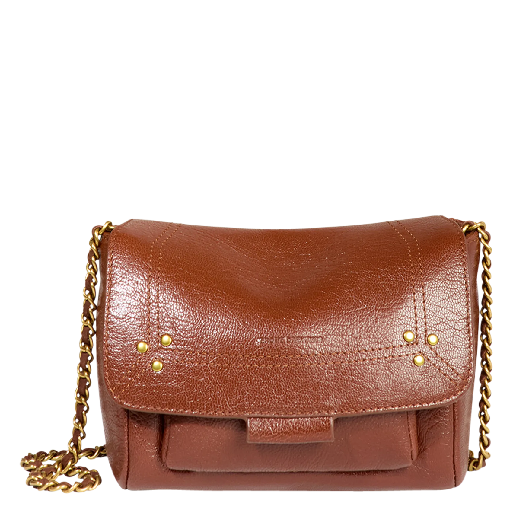 Mini sac bandoulière en cuir Marron LULU S