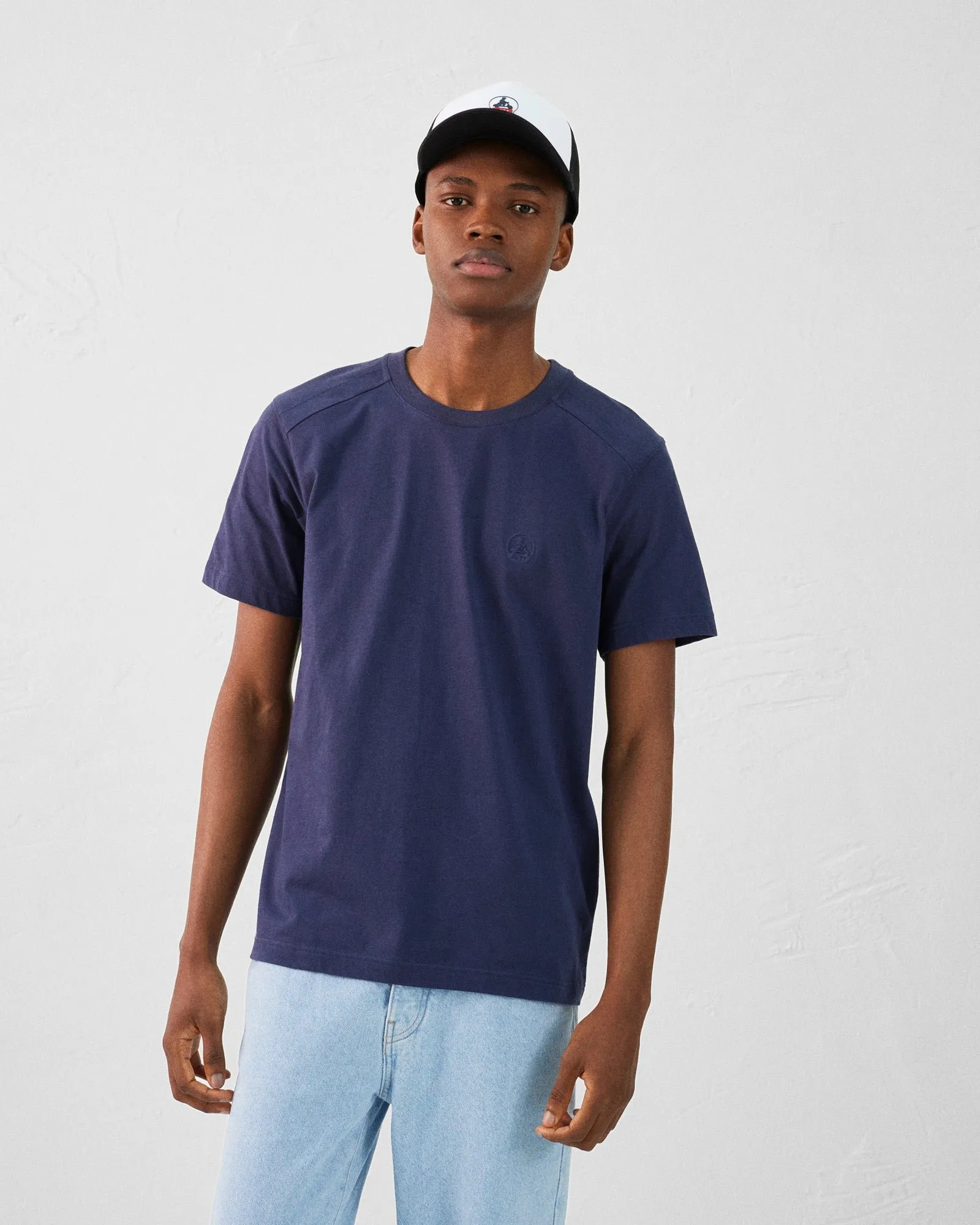 T-shirt à col rond homme en coton pedro Bleu