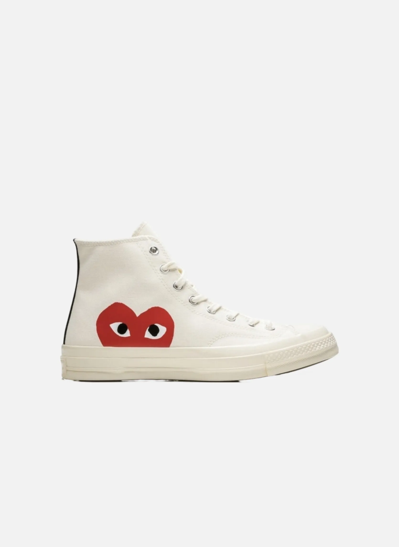 Converse comme des garçons blanche haute Blanc MILK/WHITE-HIGH RISK RED