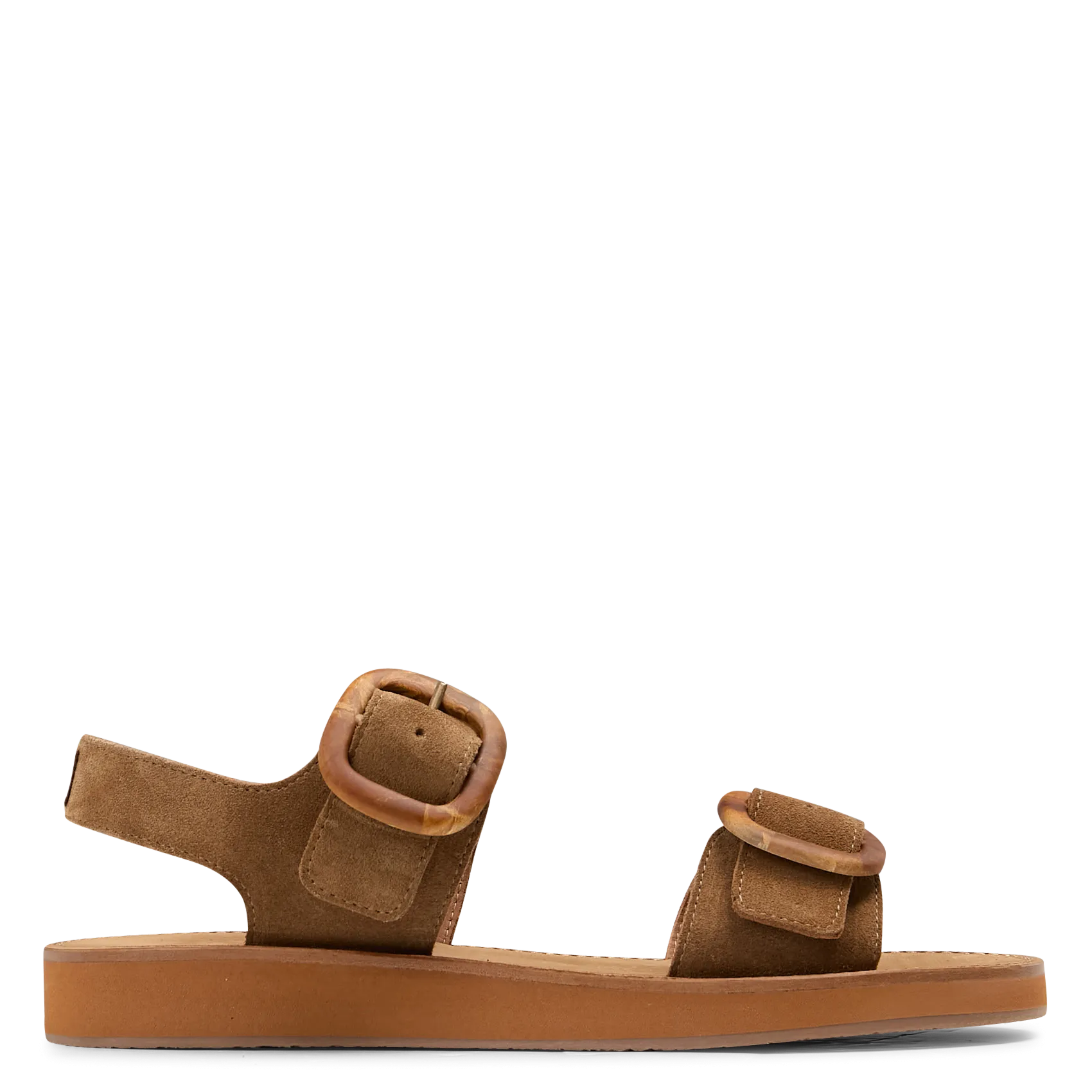 Sandales plates en cuir Marron BETTY