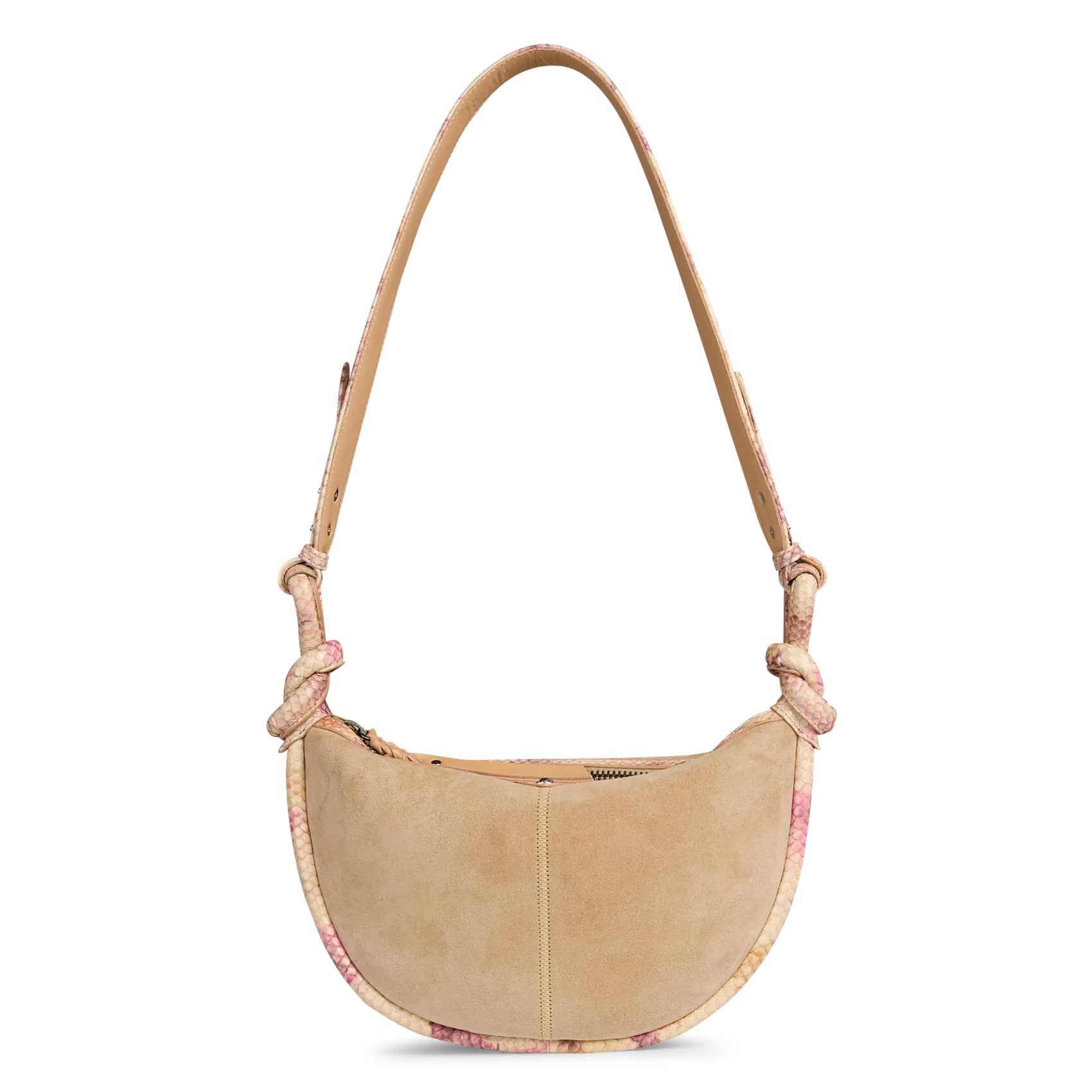 Sac en cuir velours mélangé Marron CHRIS