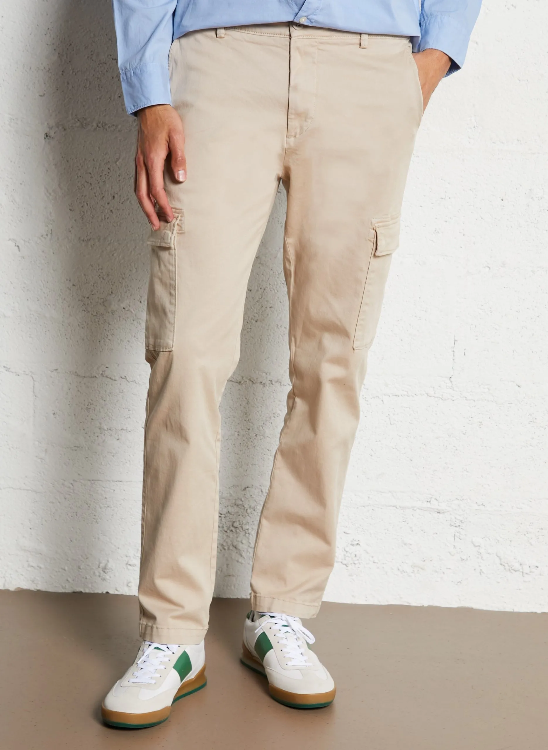 Pantalon cargo slim Beige
