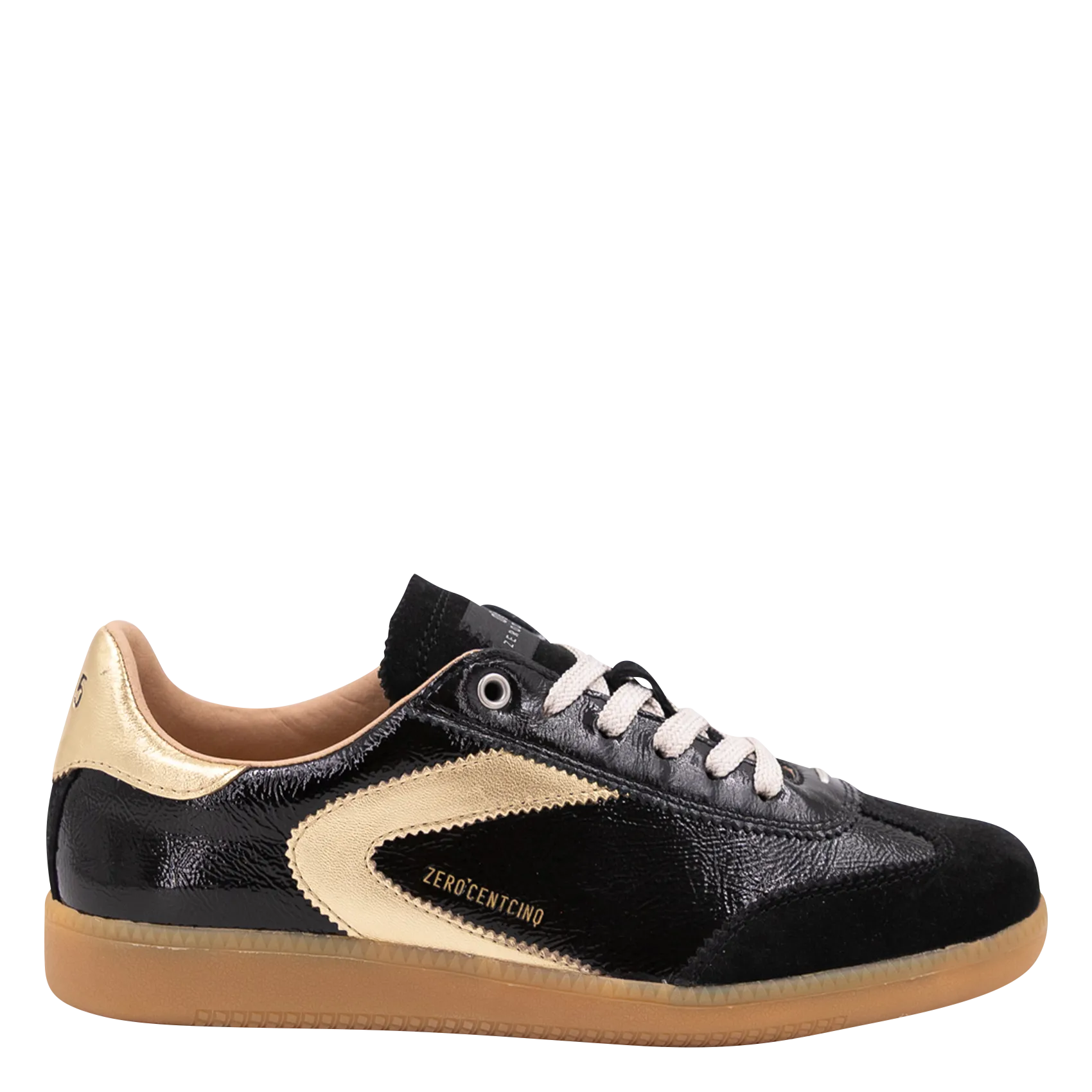 Baskets basses en cuir vernis Noir NOVA