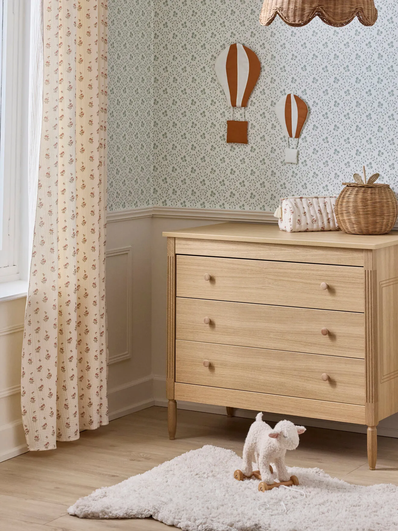 Rideau à nouettes en gaze de coton Beige