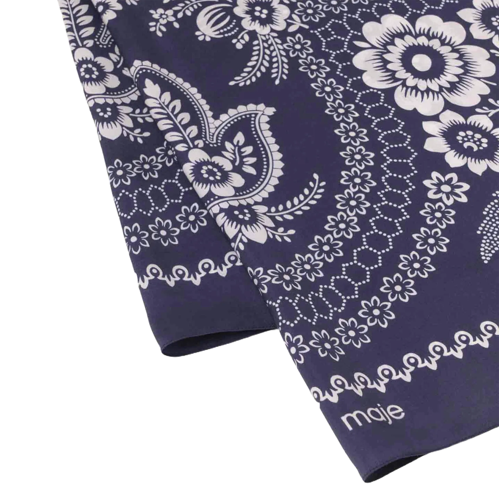 Foulard à imprimé bandana en soie Bleu