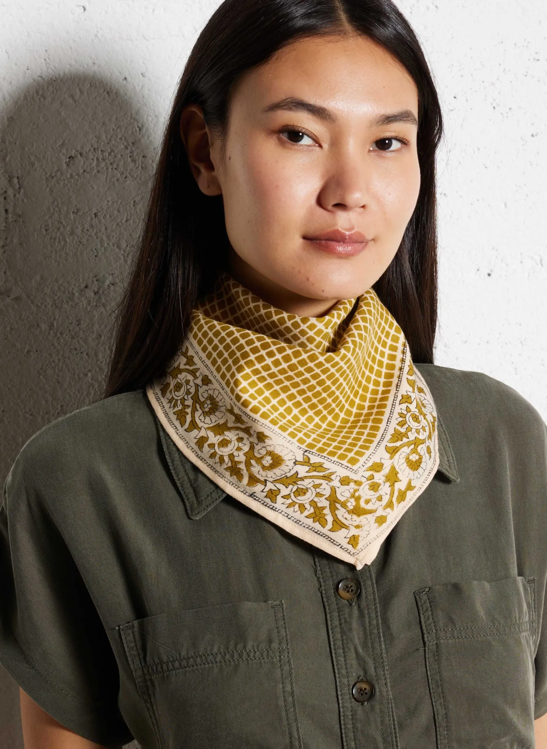 Foulard en coton Vert MANIKA