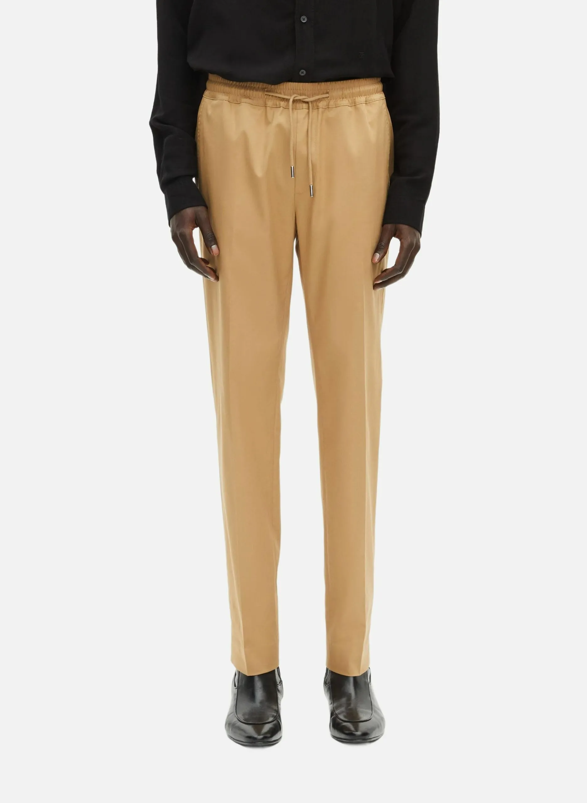 Pantalon taille élastiquée Beige