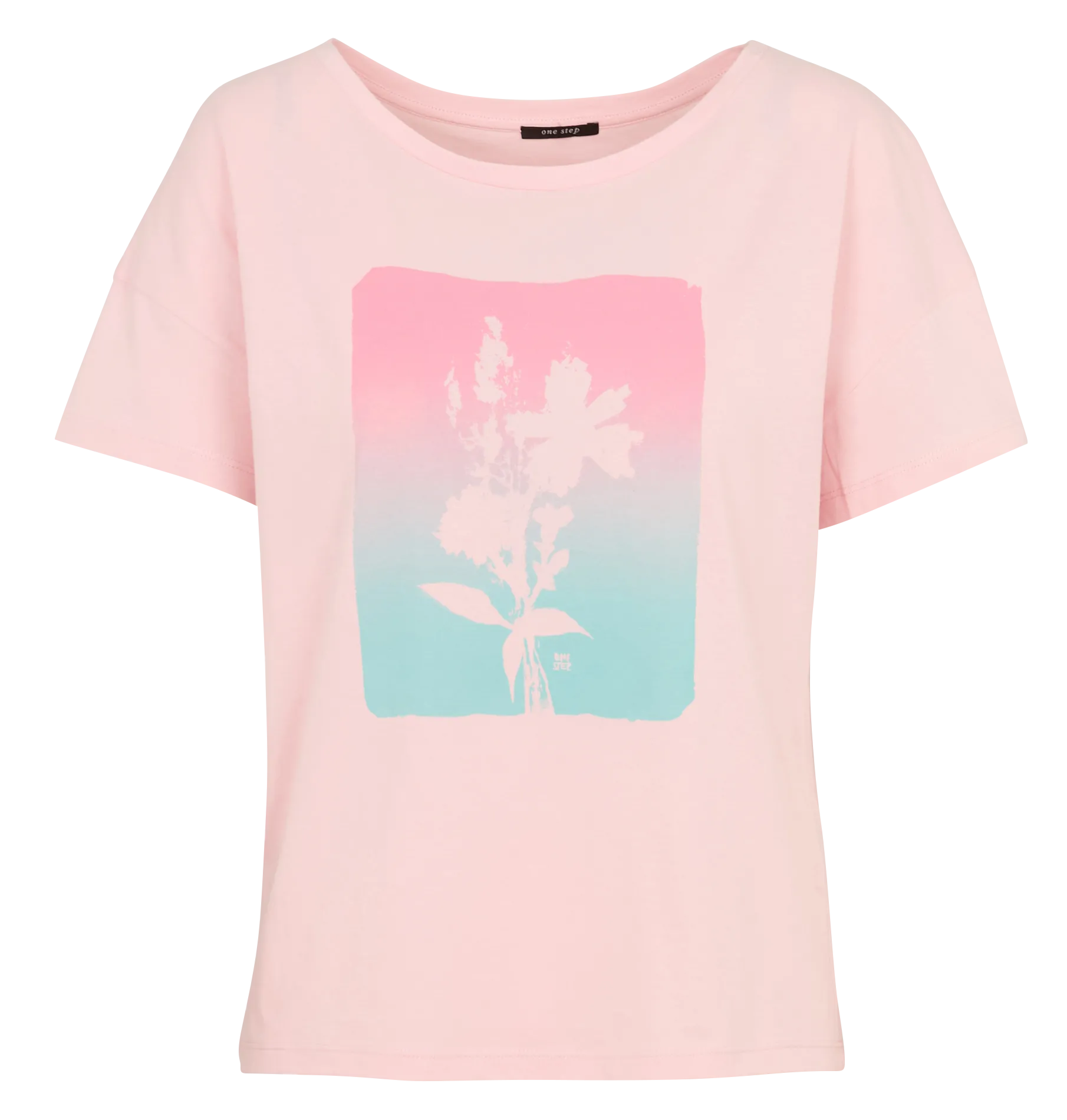 Tee-shirt droit à imprimé avant Rose MAURO