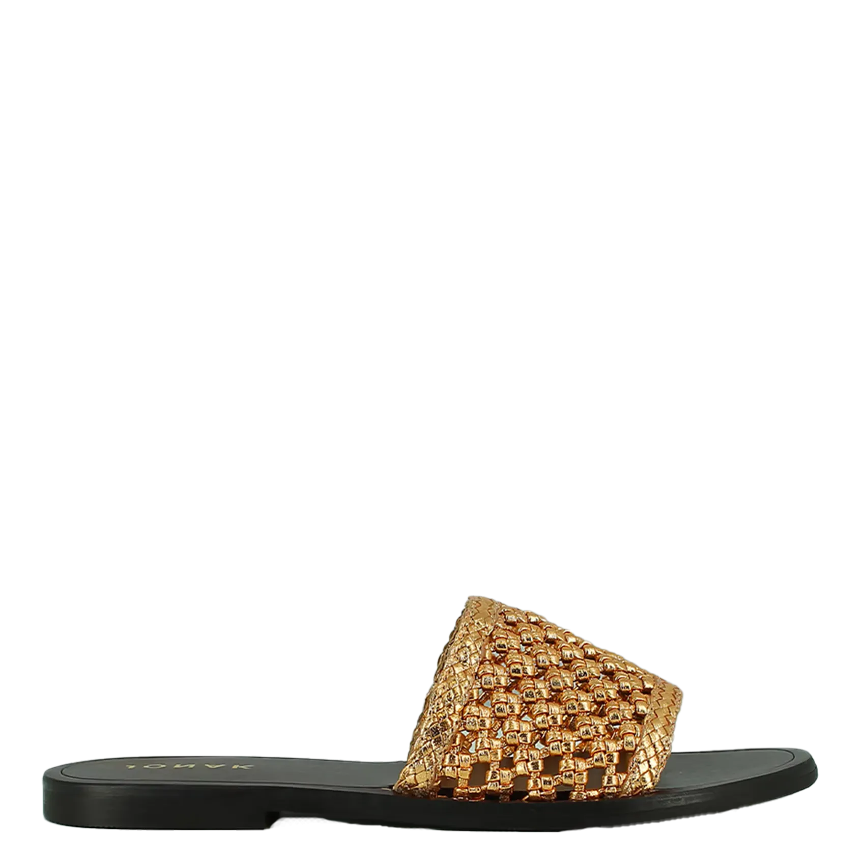 Sandales plates en cuir Doré WISSEL