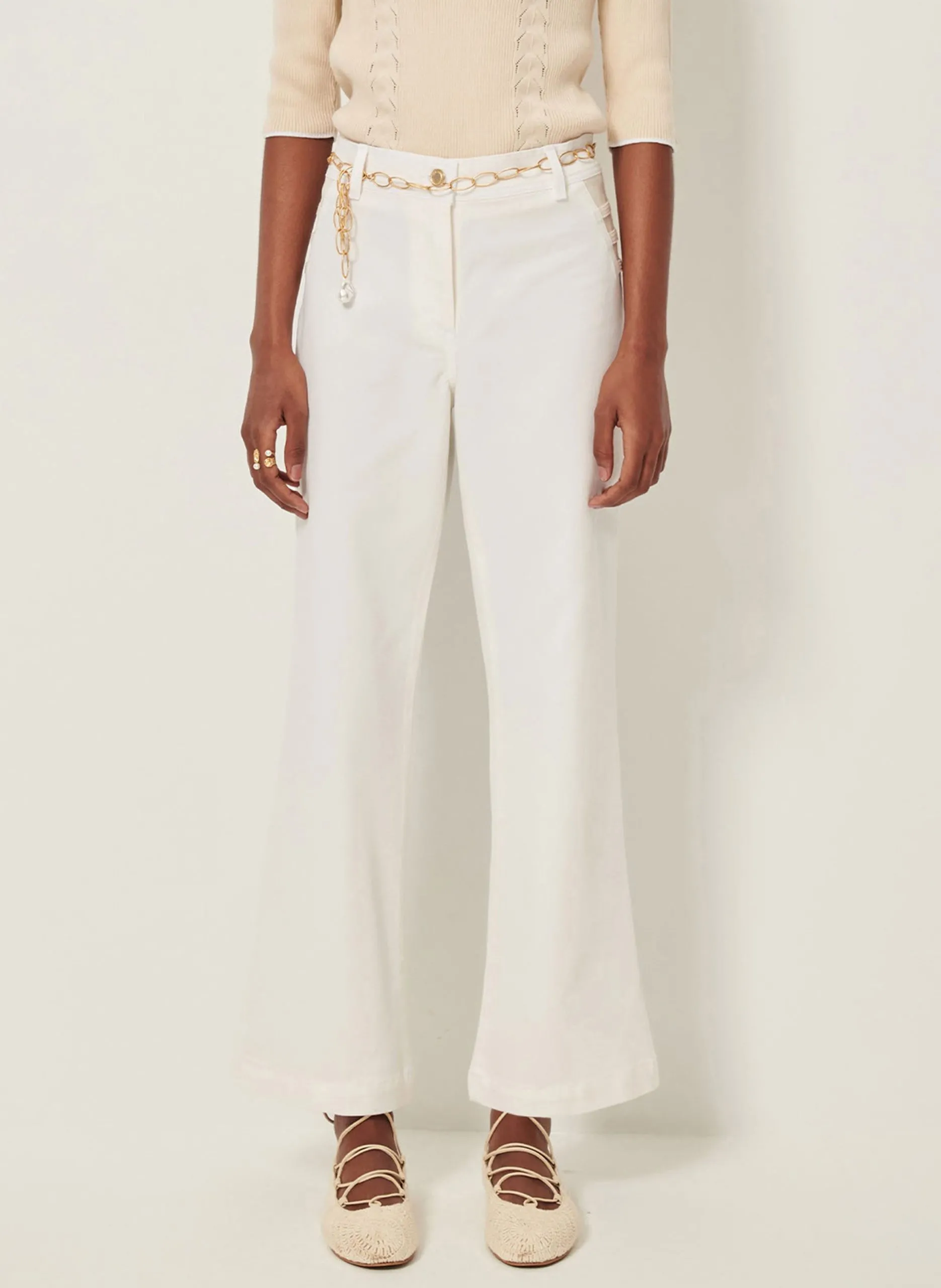 Pantalon large 7/8ème Blanc VOLTA