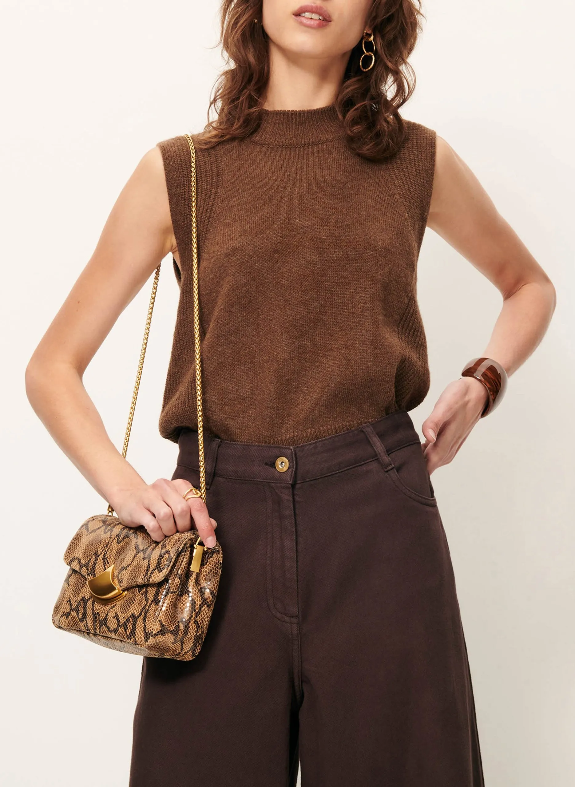 Pull col rond en laine Gris BAYNINO