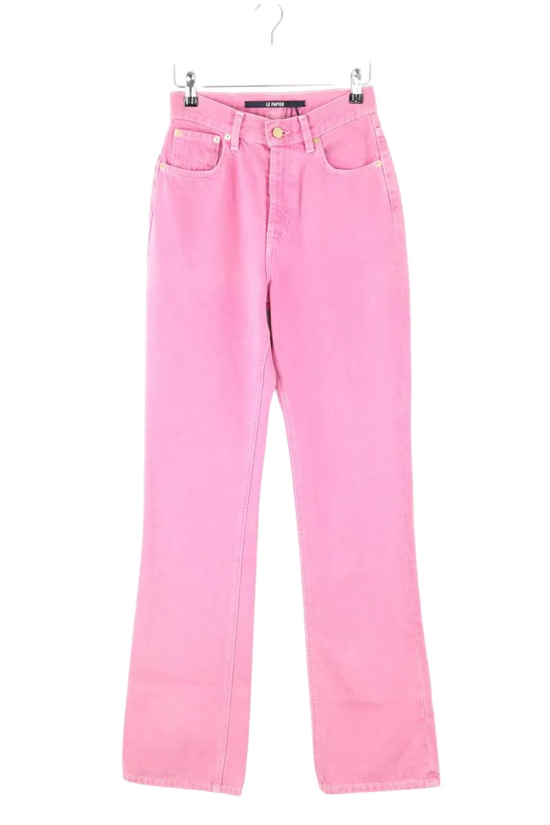 Jean droit en coton Rose
