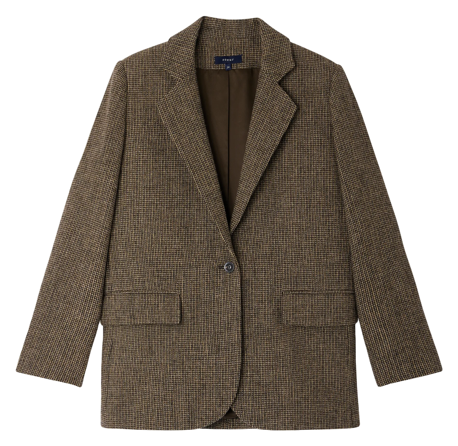 Veste de tailleur droite en laine Marron SEVRES