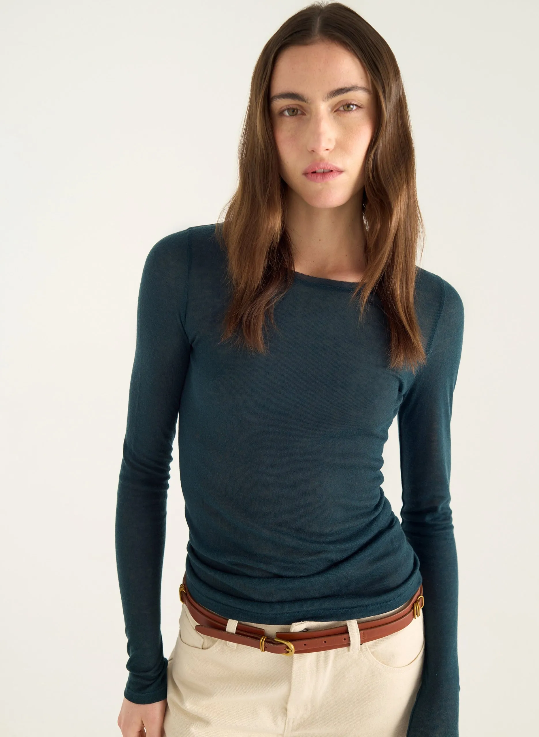 Tee-shirt manches longues uni Vert