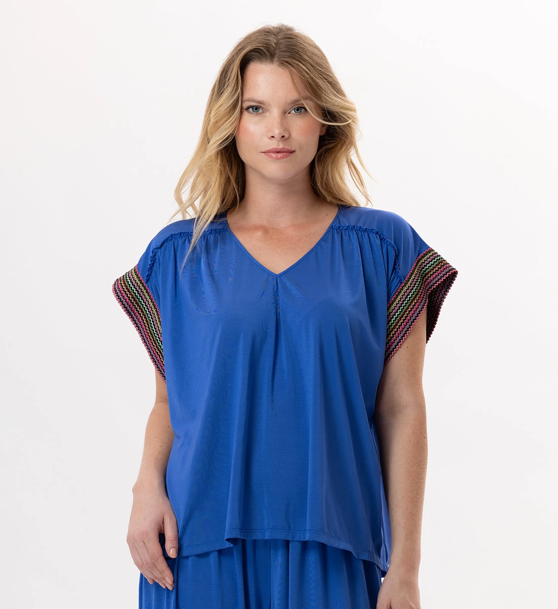 Tee-shirt en jersey Bleu PAMPELONNE 930