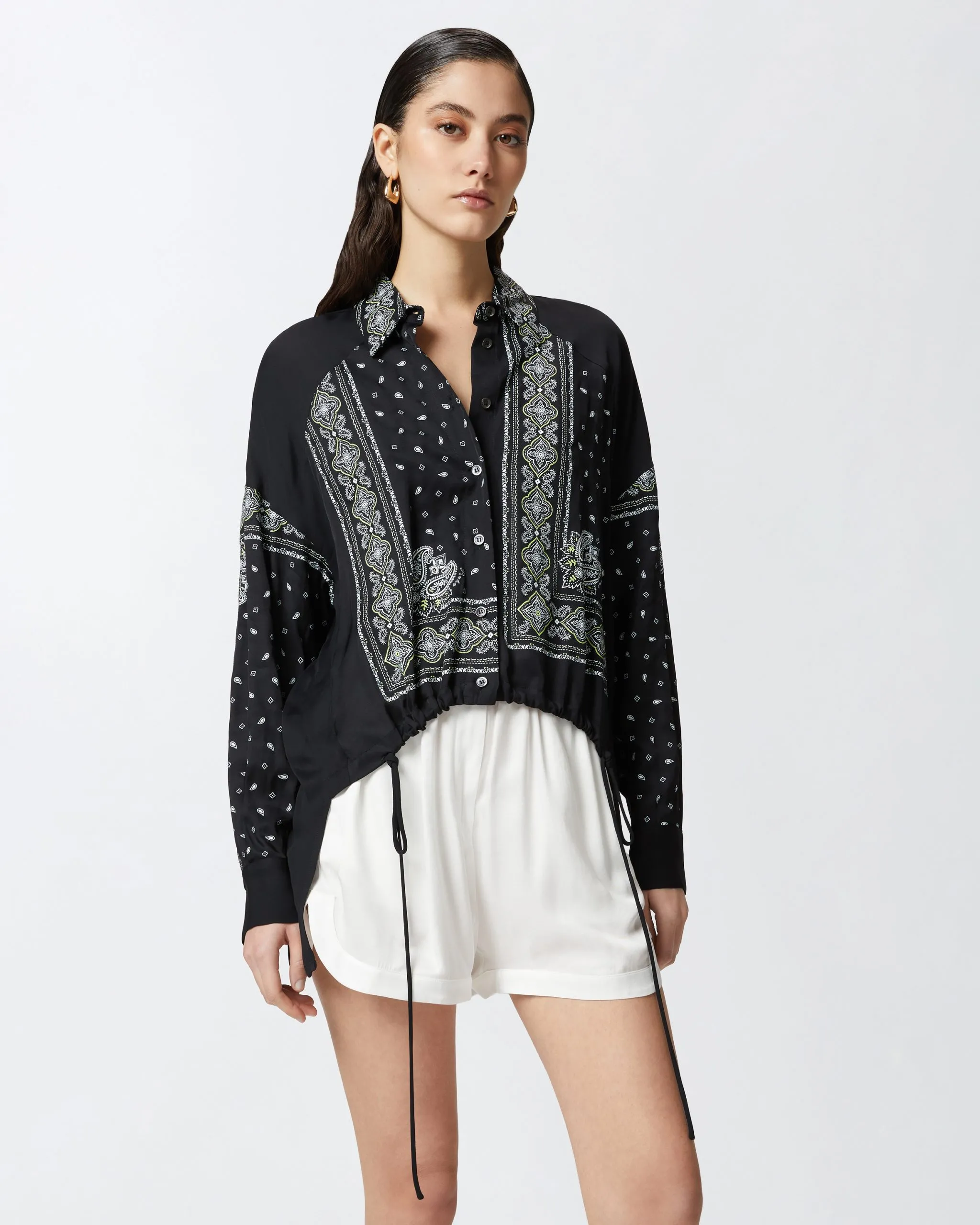 Chemise asymétrique à imprimé bandana Multicolore