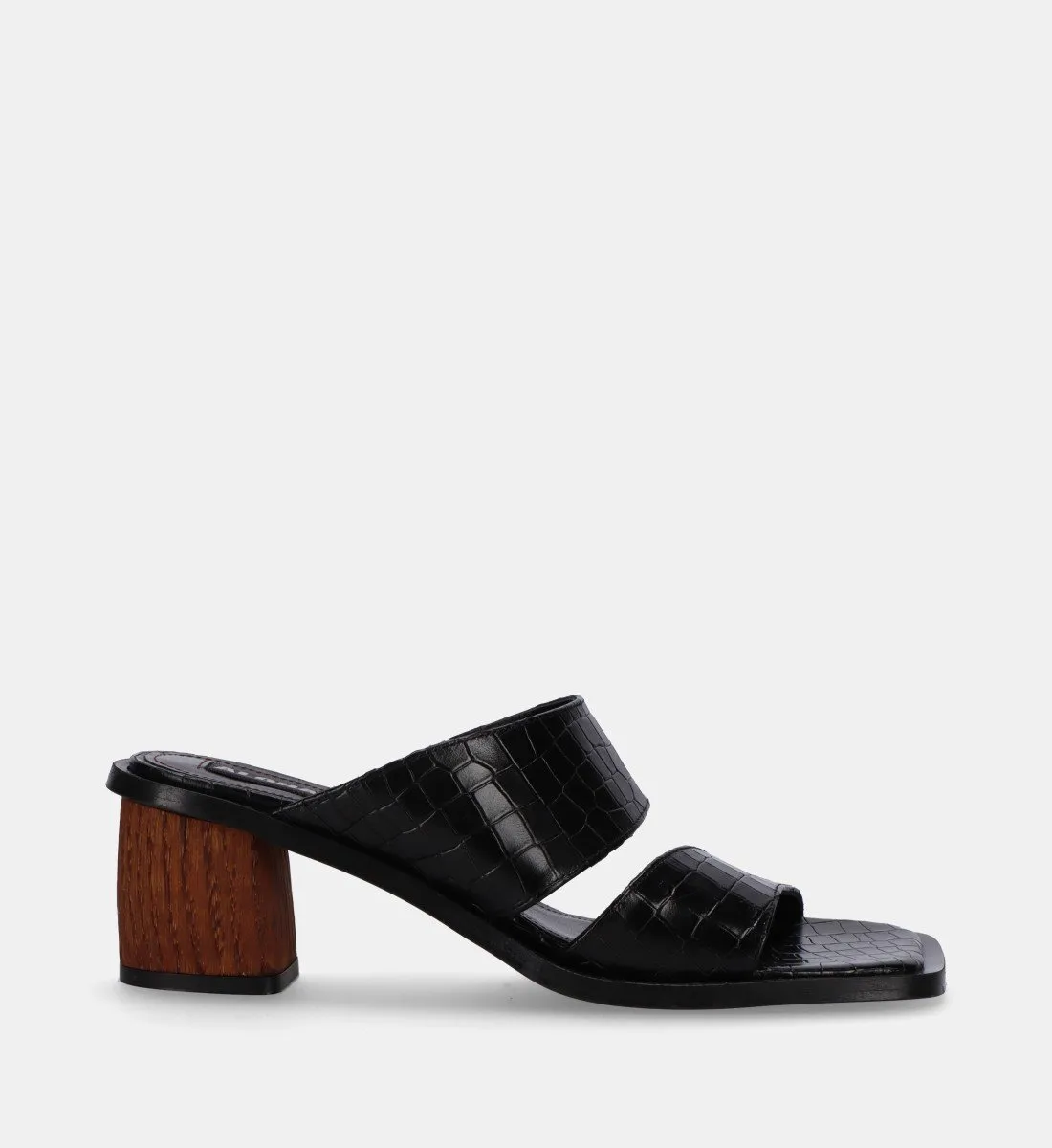 Sandales en cuir Noir GABIN