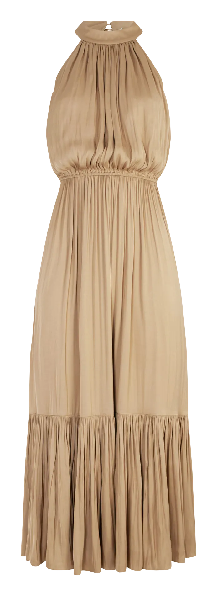 Robe longue évasée col ras du cou Noir