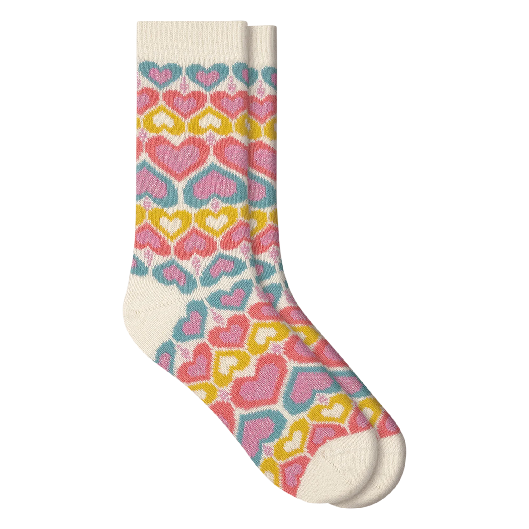 Chaussettes mi-haute imprimée Blanc