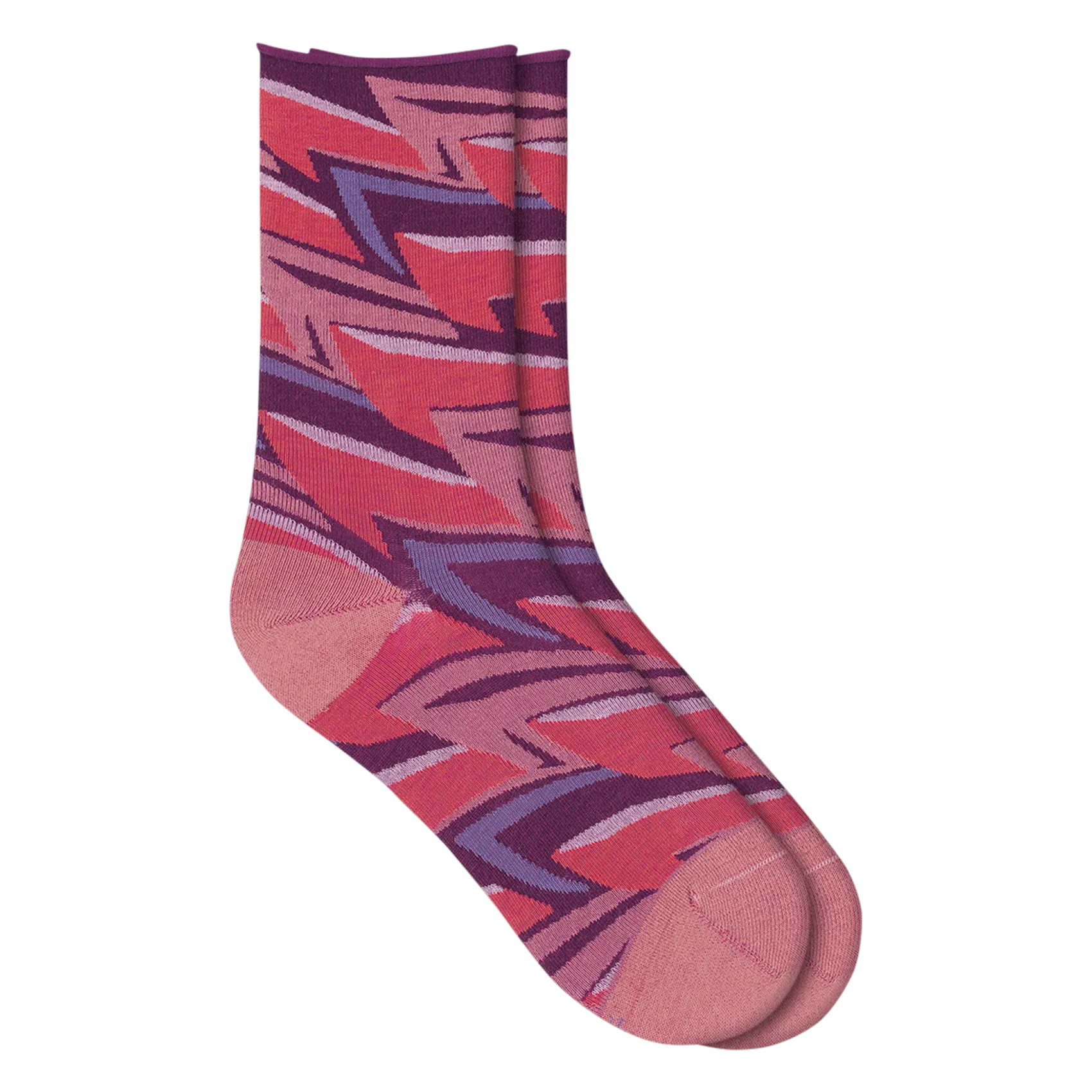 Chaussettes mi-hautes imprimées Rose