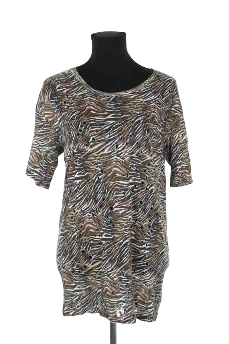 T-shirt en lin Multicolore